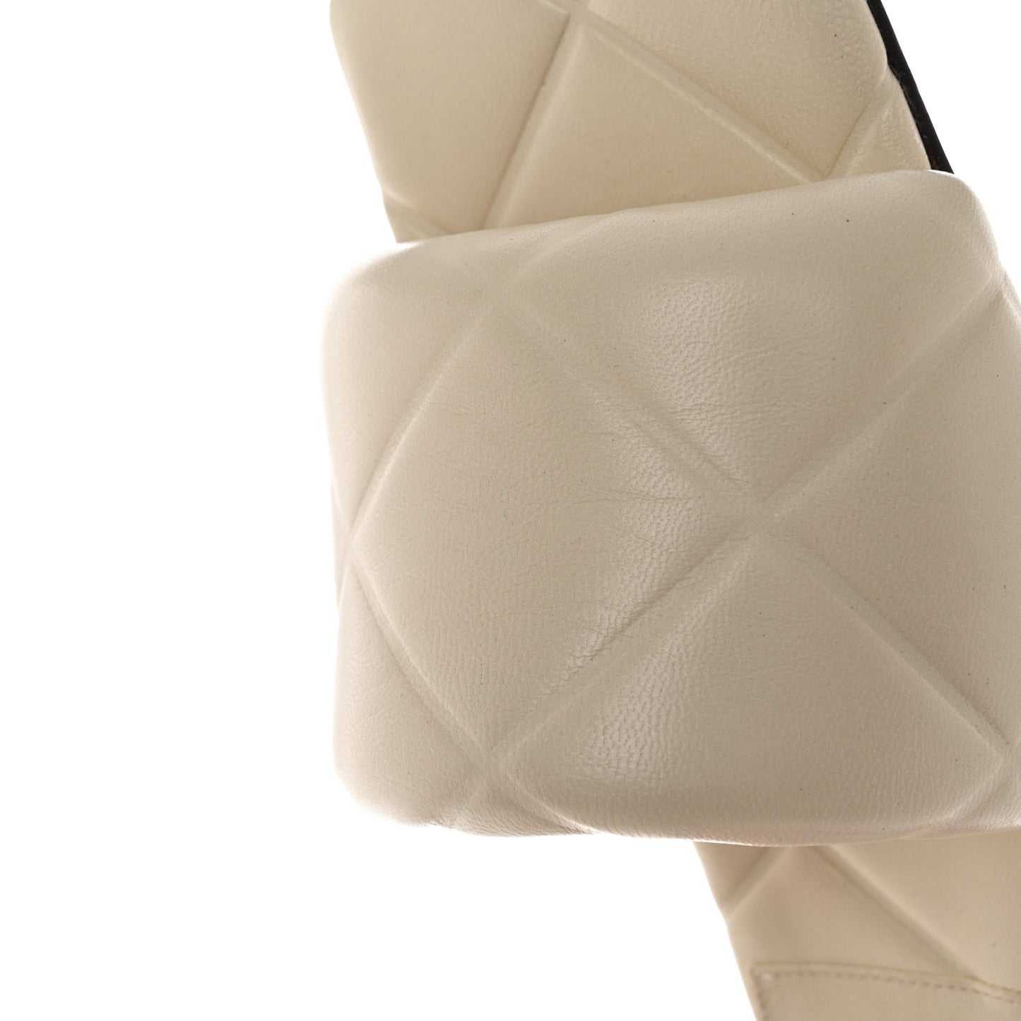 Nappa Quilted Rubber Lido Flat Sandals 38.5 Sea Salt