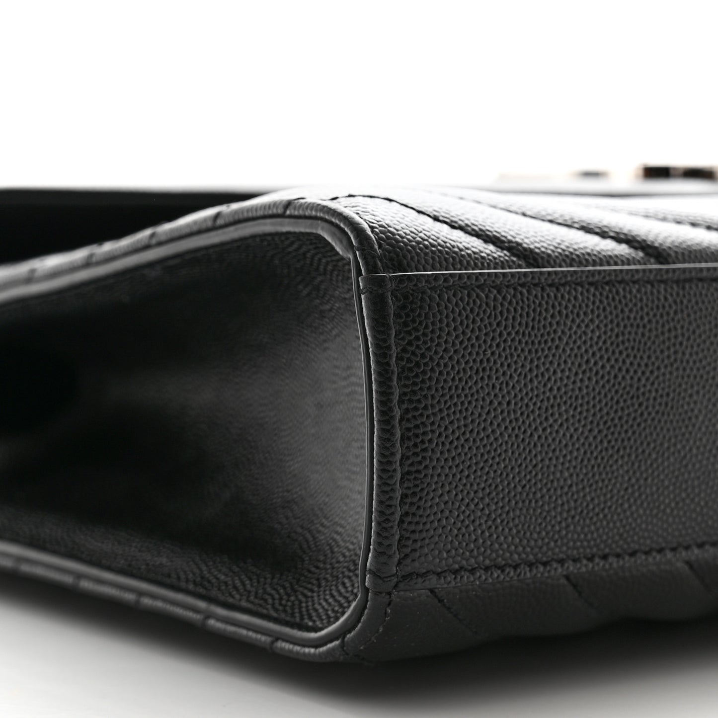 Grain De Poudre Matelasse Chevron Large Monogram Satchel Black