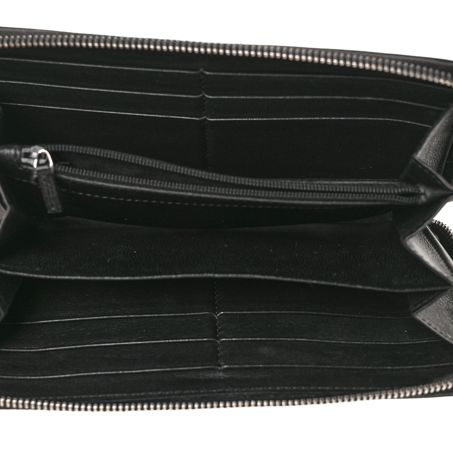 Guccissima Large Twins Zip Around Wallet Black