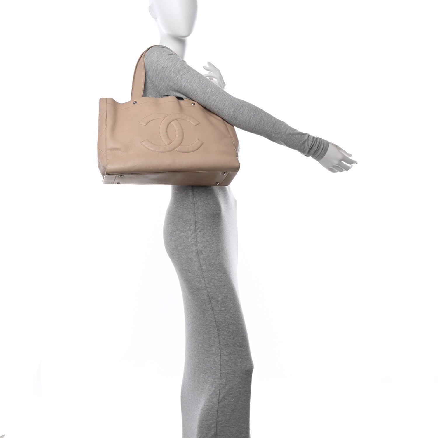 Chanel Caviar Executive Cerf Shopper Tote Beige 2 of 14