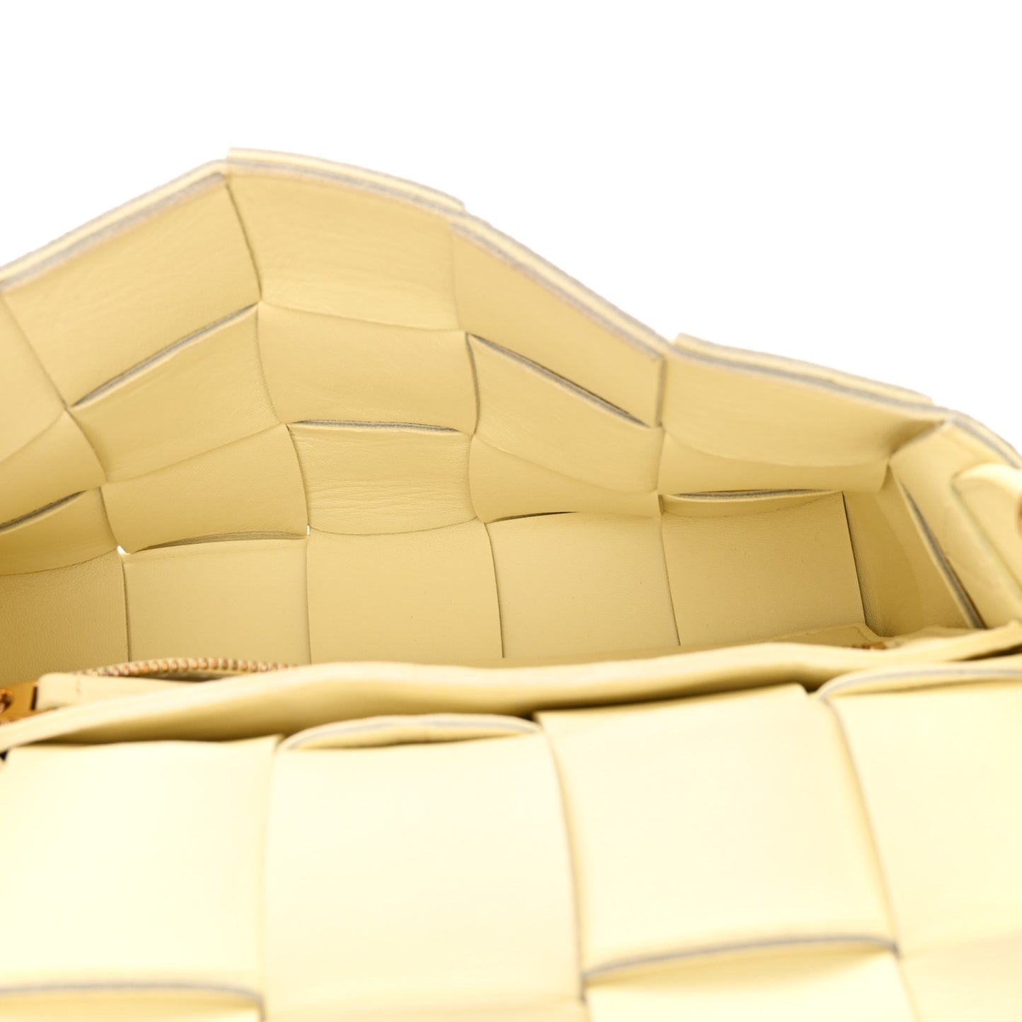 Grained Calfskin Maxi Intrecciato Cassette Crossbody Bag Ice Cream