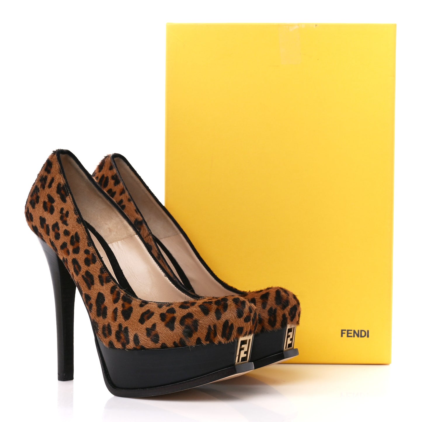Pony Hair Leopard Platform Pumps 37 Natural