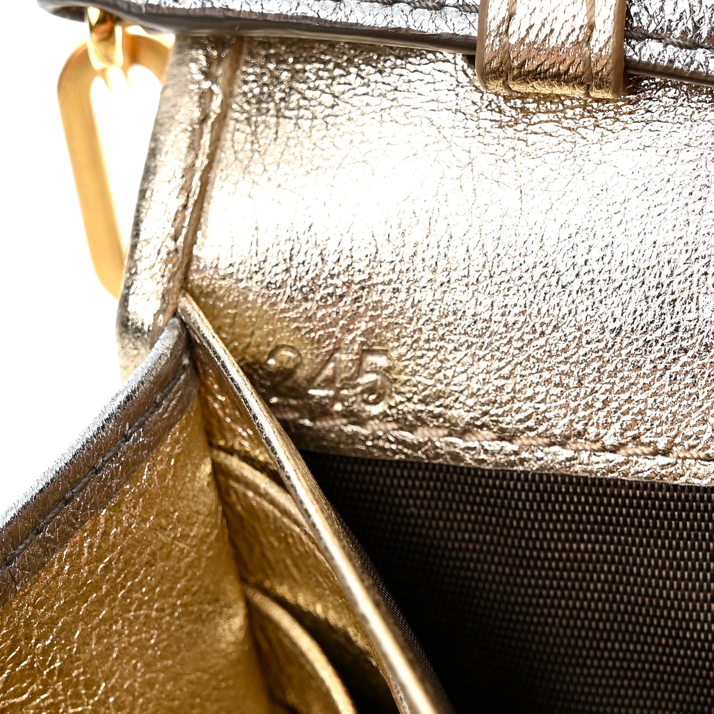 Metallic Nappa Matelasse Wallet On Chain Silver
