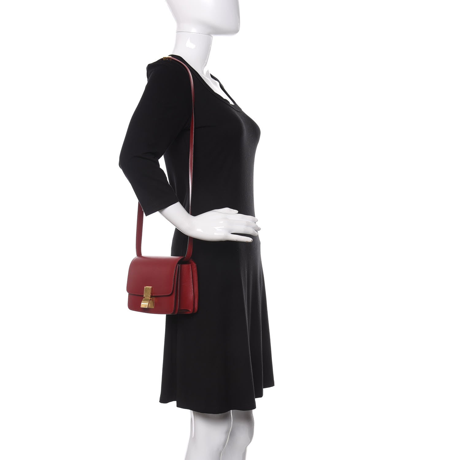 Celine Box Calfskin Small Classic Box Flap Bag Red 2 of 15