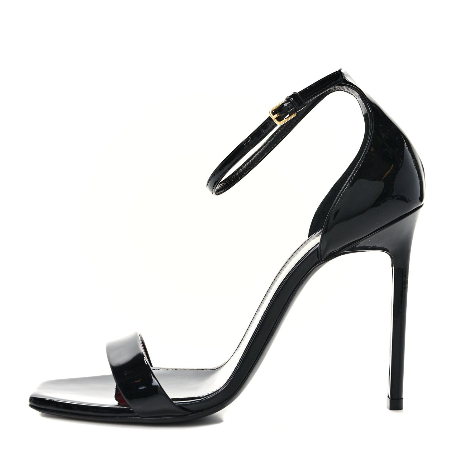 Patent Calfskin Amber 105 Ankle Strap Sandals 39 Black