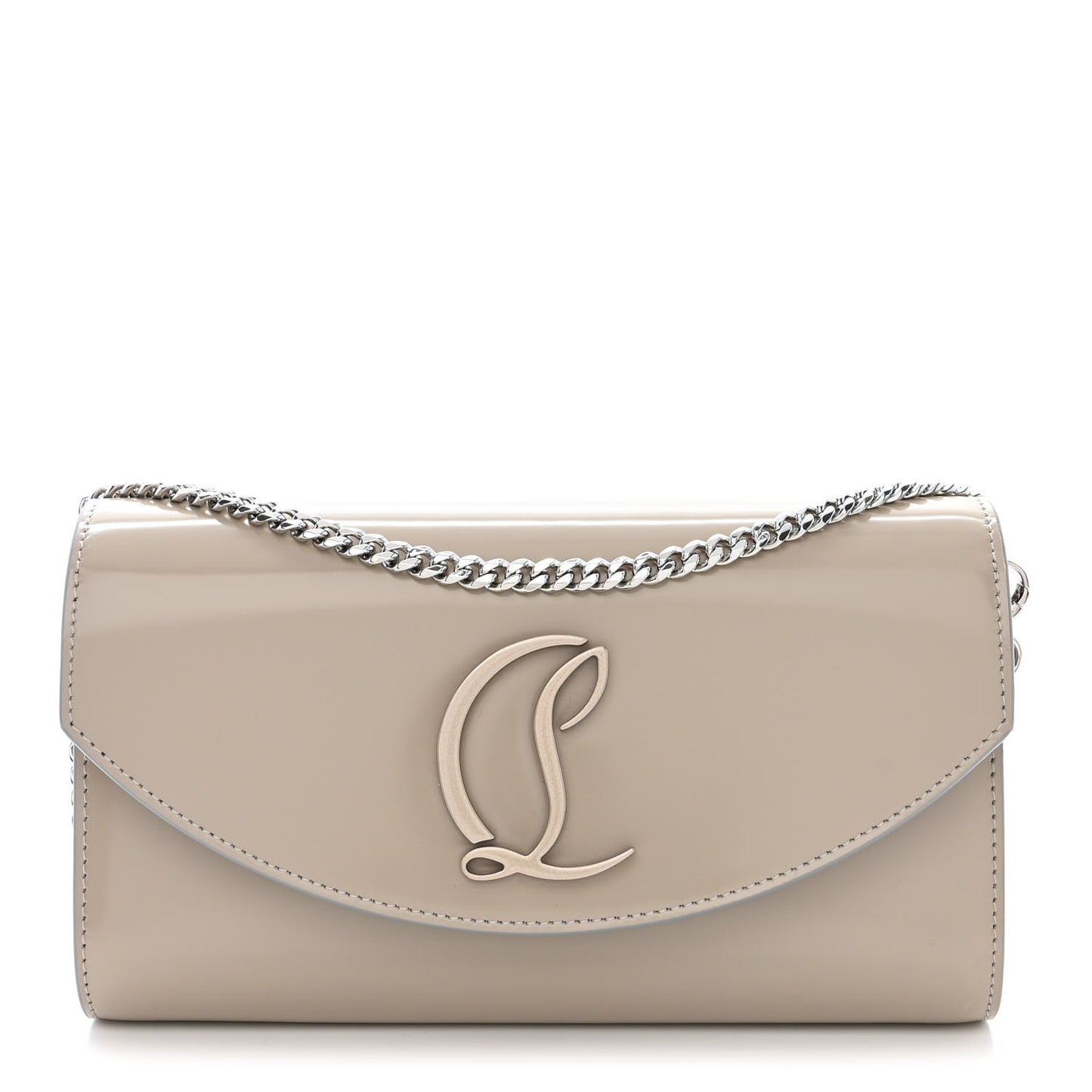 Patent Calfskin Loubi54 Wallet On Chain Goose
