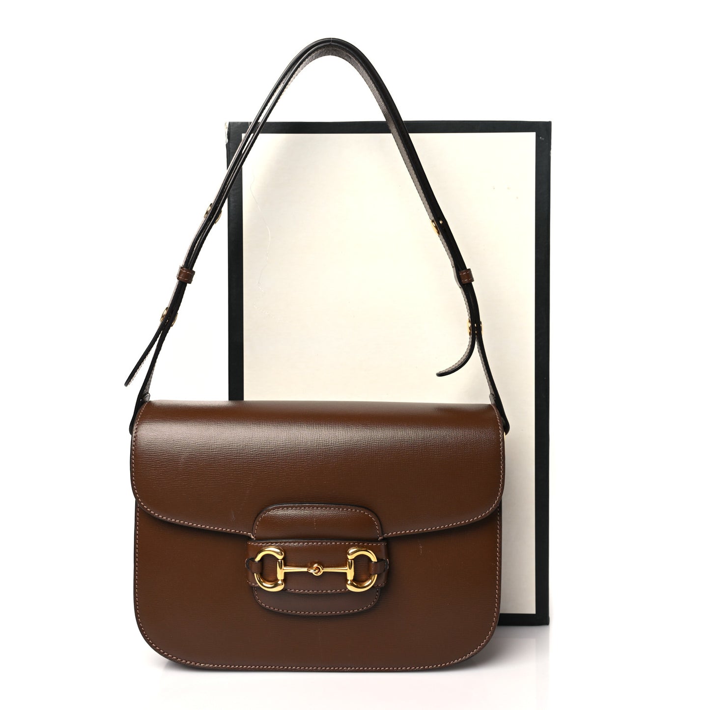Azalea Calfskin Horsebit 1955 Shoulder Bag Brown Sugar