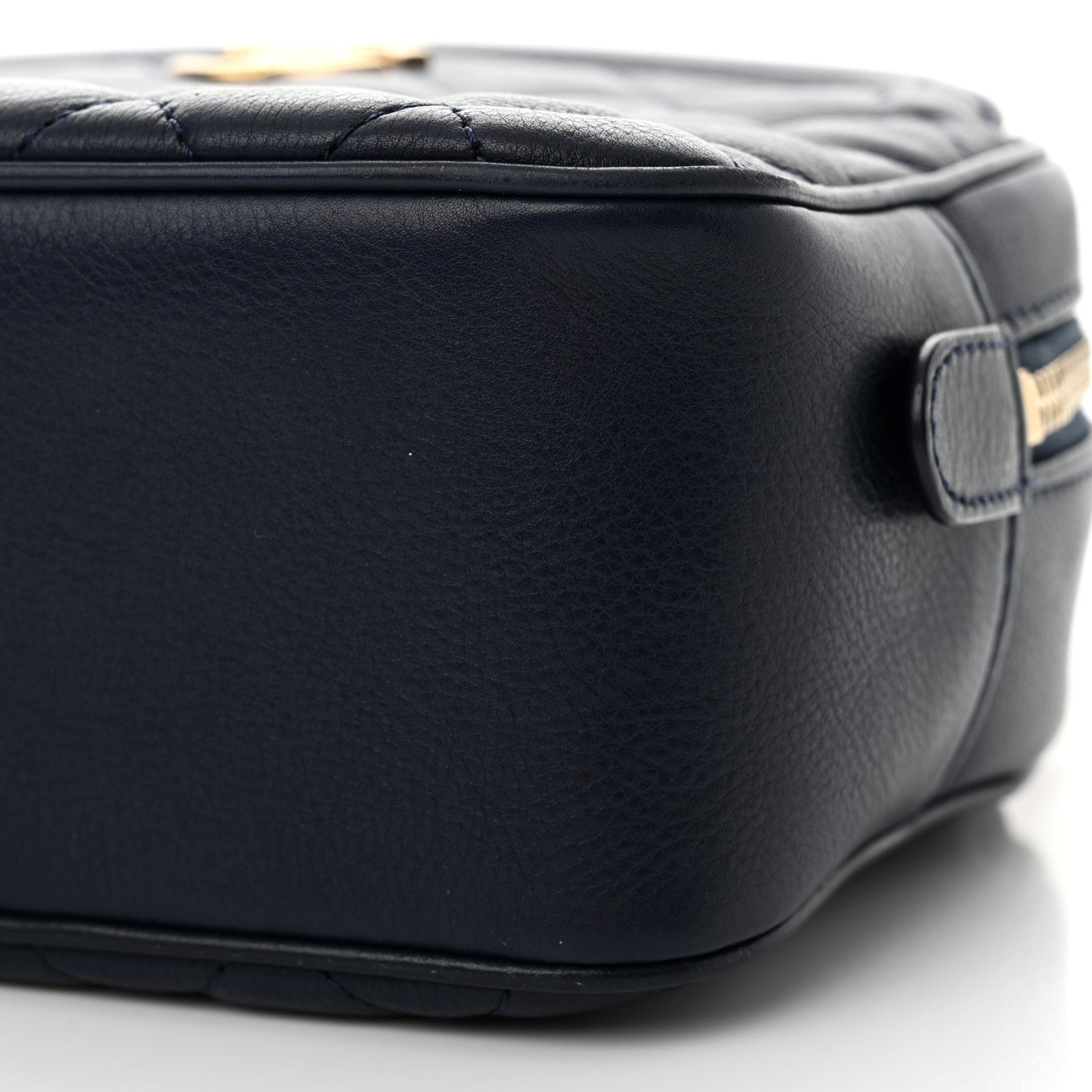 Chanel Calfskin Quilted CC Small Vanity Case Navy 10 of 13