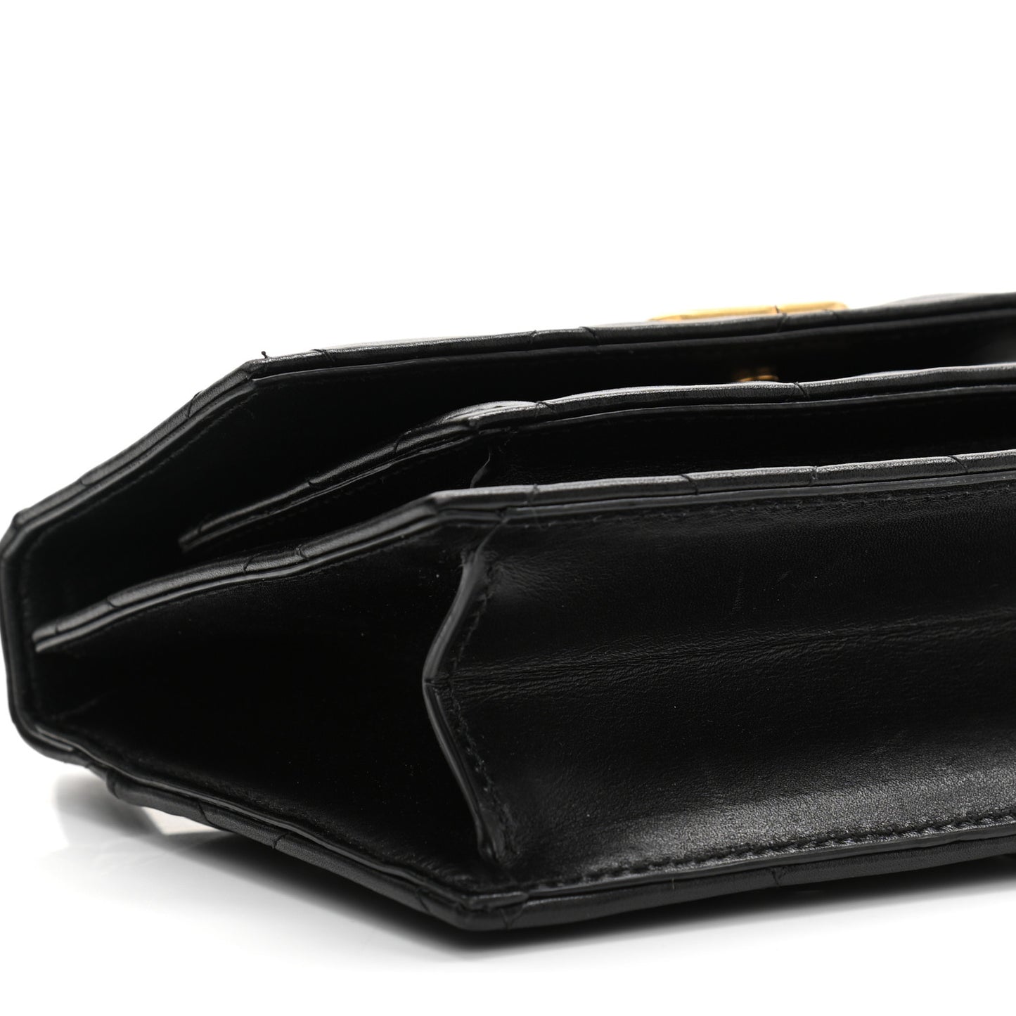Nappa Calfskin Quilted XS Sharp Top Handle Bag Black
