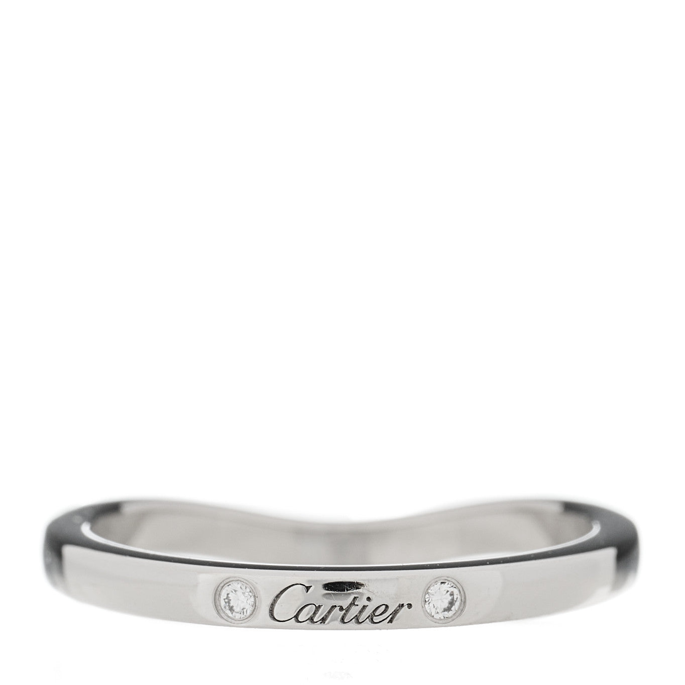 Platinum 3 Diamond Ballerine Wedding Band Ring 48 4.5