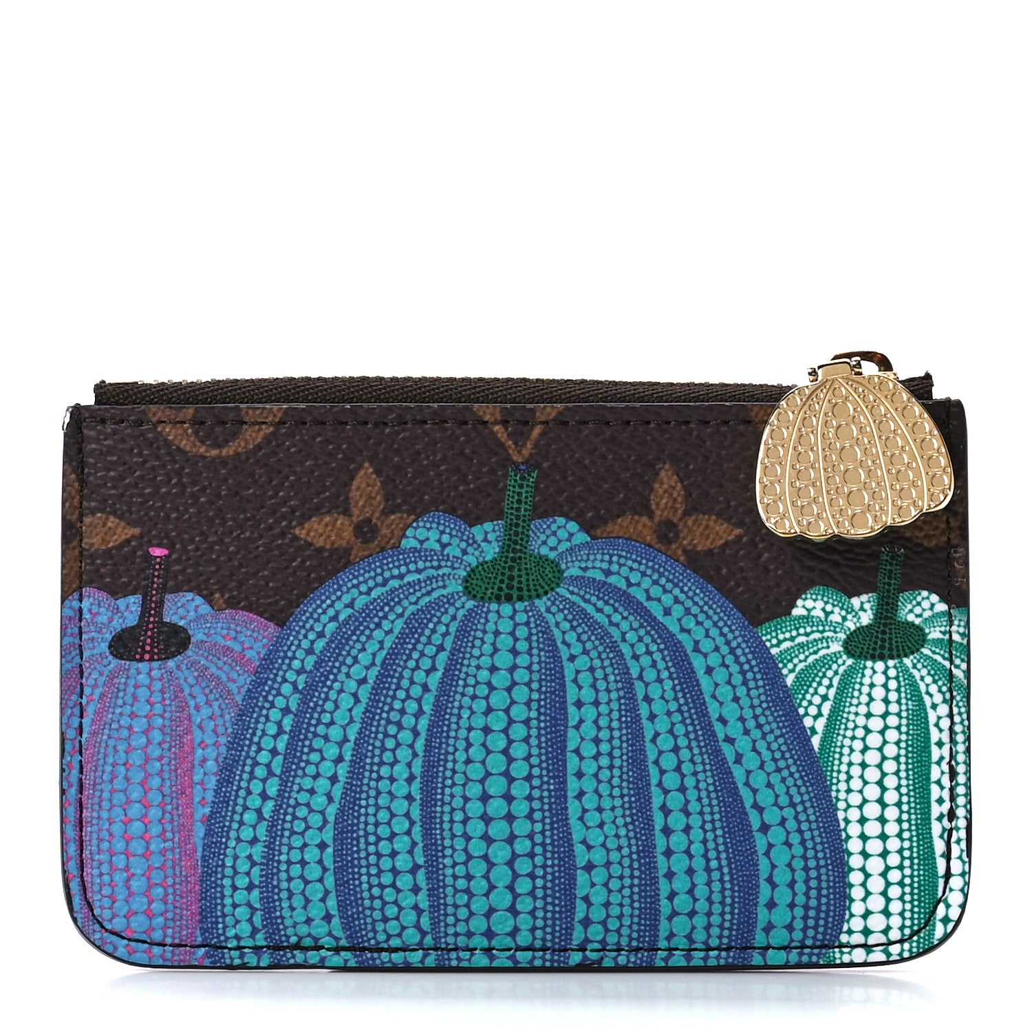 Louis Vuitton LV X YK Monogram Kusama Pumpkin Zipped Romy Card