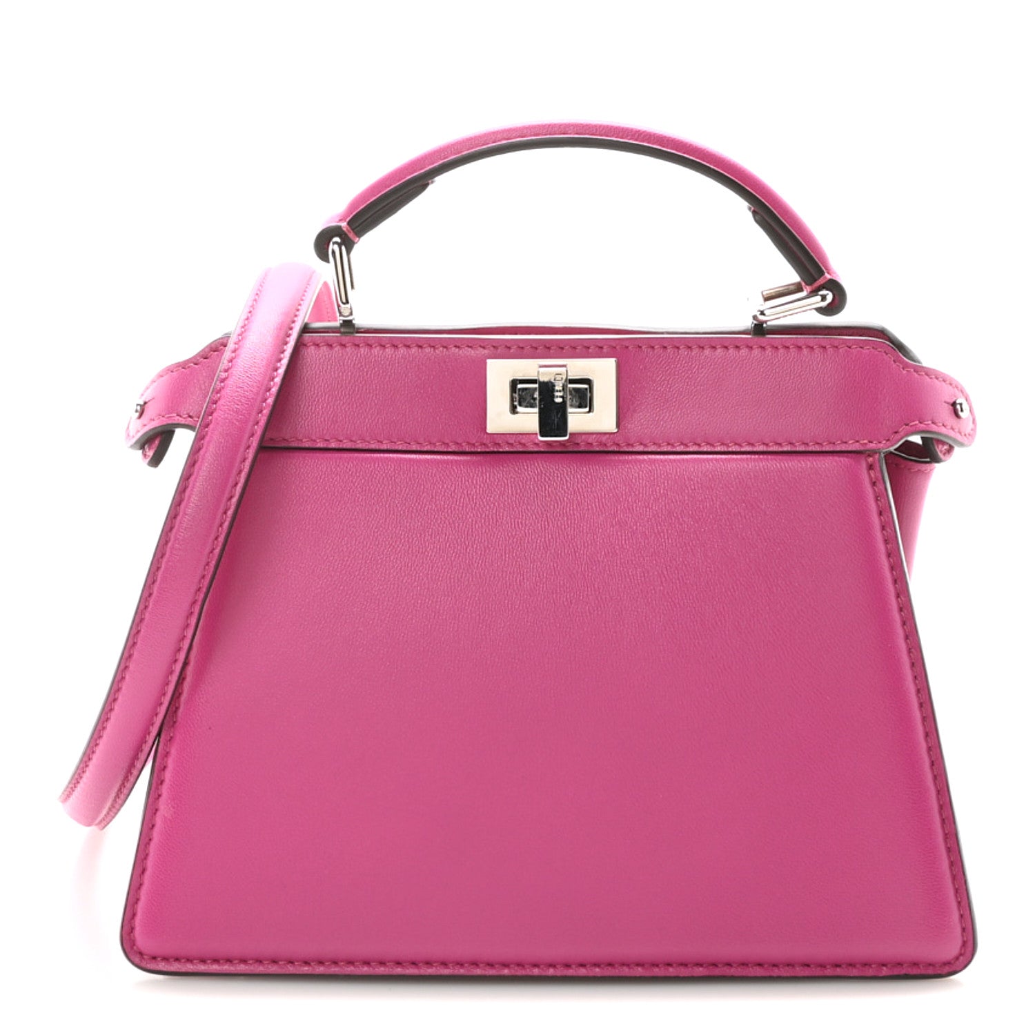 Fendi Shiny Nappa Petite Peekaboo I SEE U Satchel Magenta 1 of 10