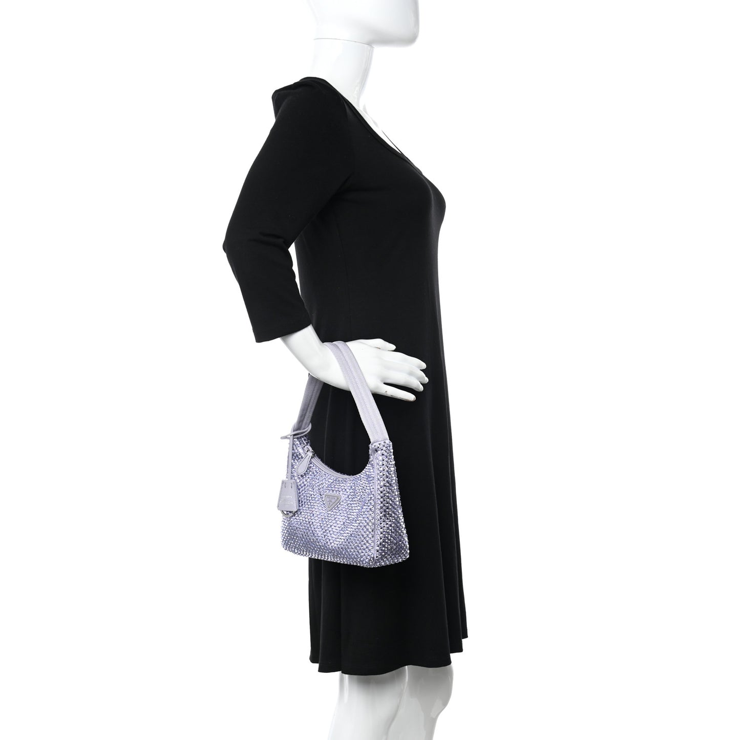 Satin Crystal Mini Re-Edition 2000 Bag Glicine