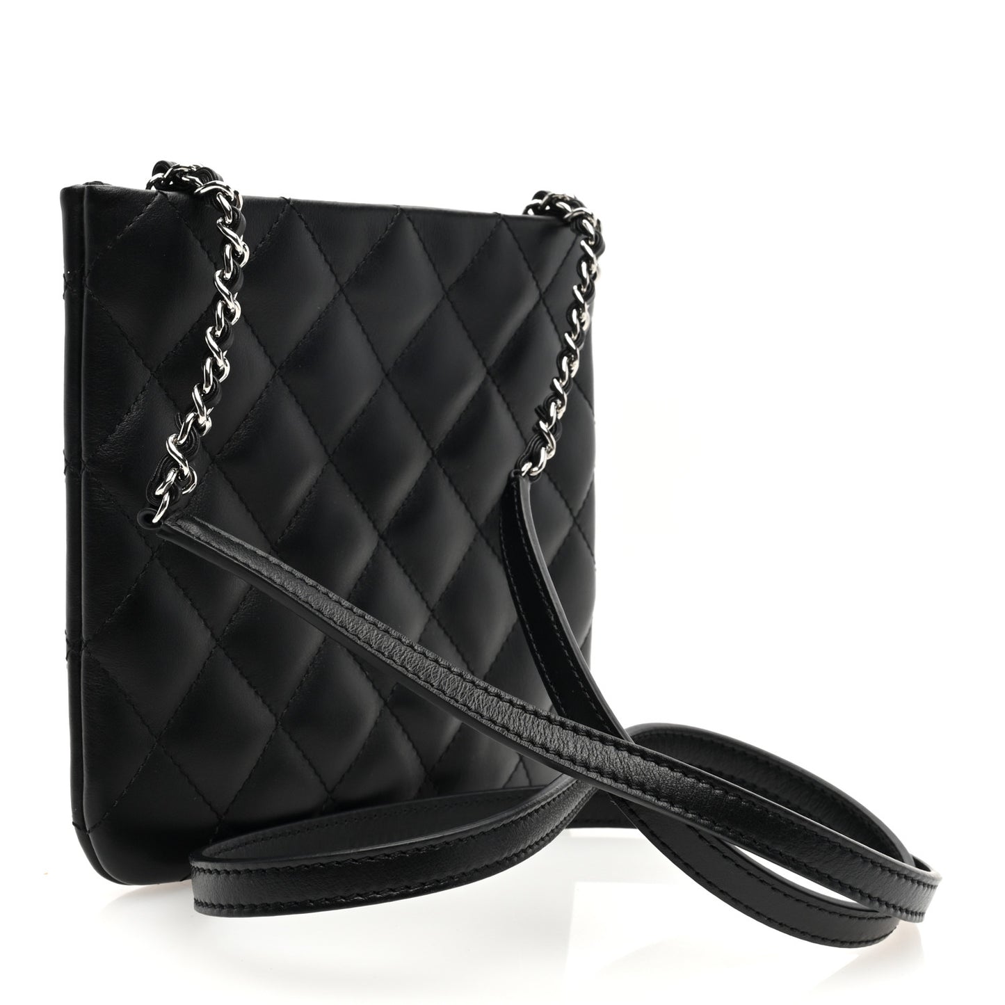 Lambskin Quilted Crossbody Bag Black