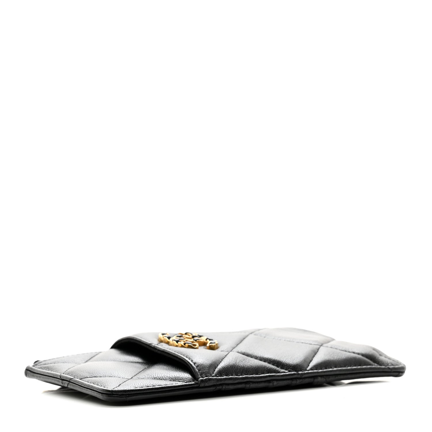 Chanel Lambskin Quilted Chanel 19 Phone and Card Holder Black 4 of 7