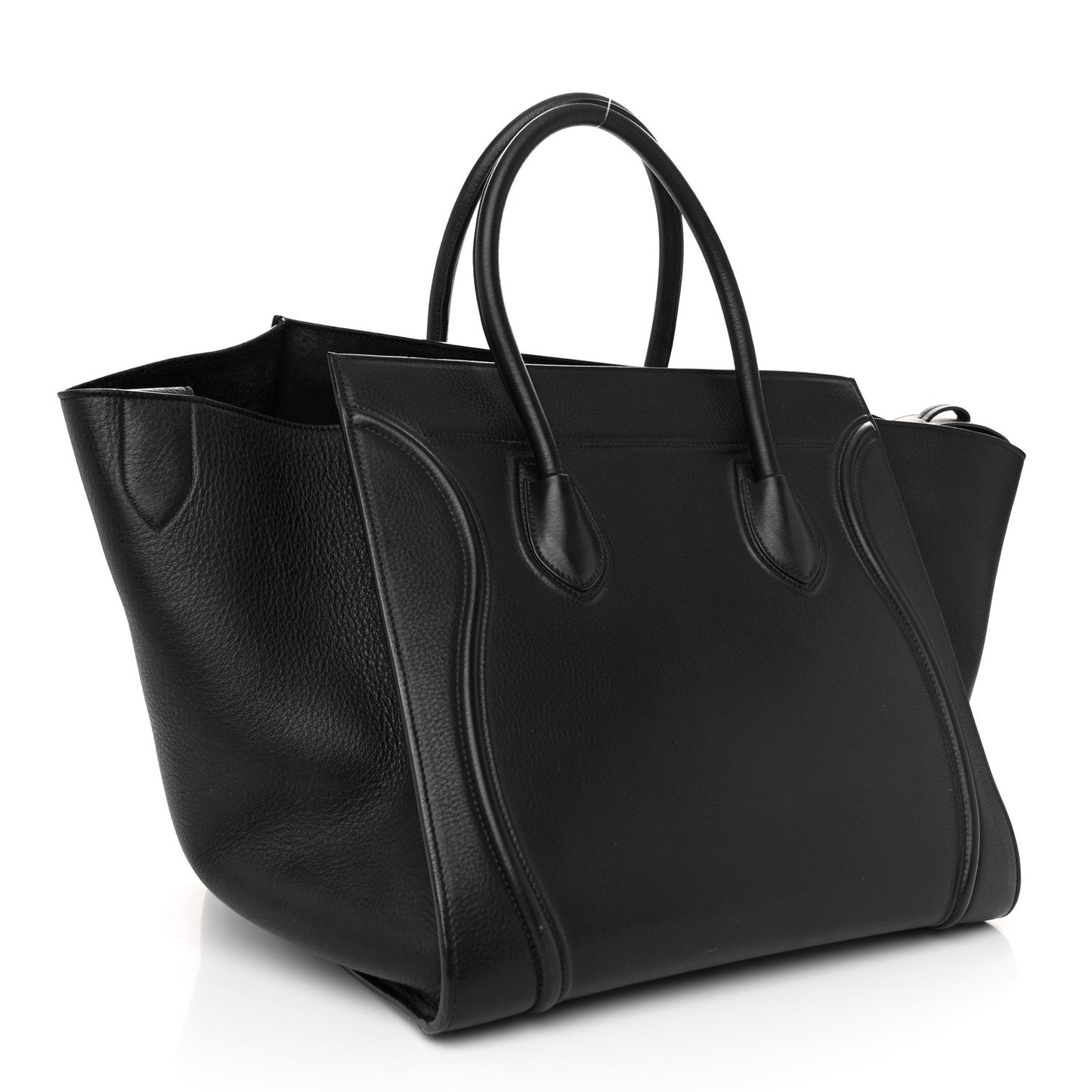 Grained Calfskin Medium Phantom Luggage Black