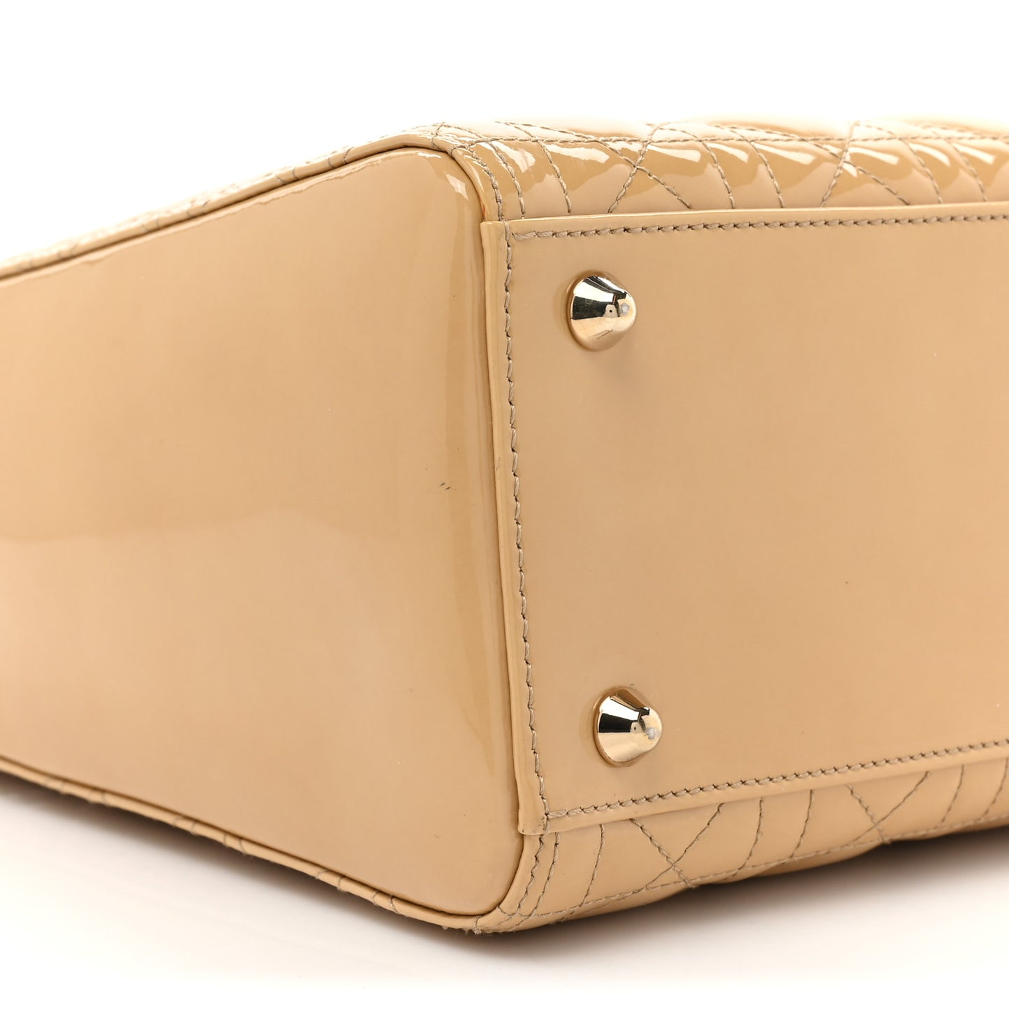 Patent Cannage Large Lady Dior Beige
