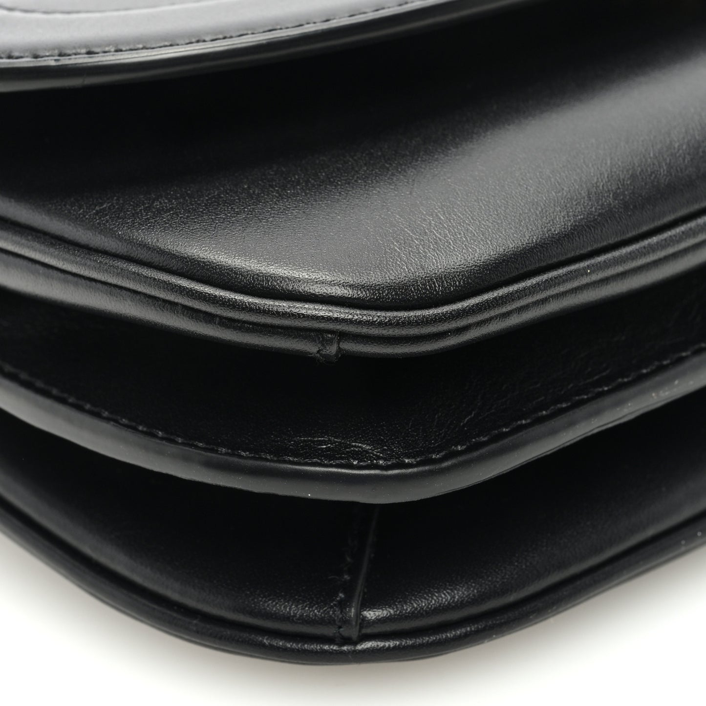 Smooth Calfskin Small Charlie Shoulder Bag Black