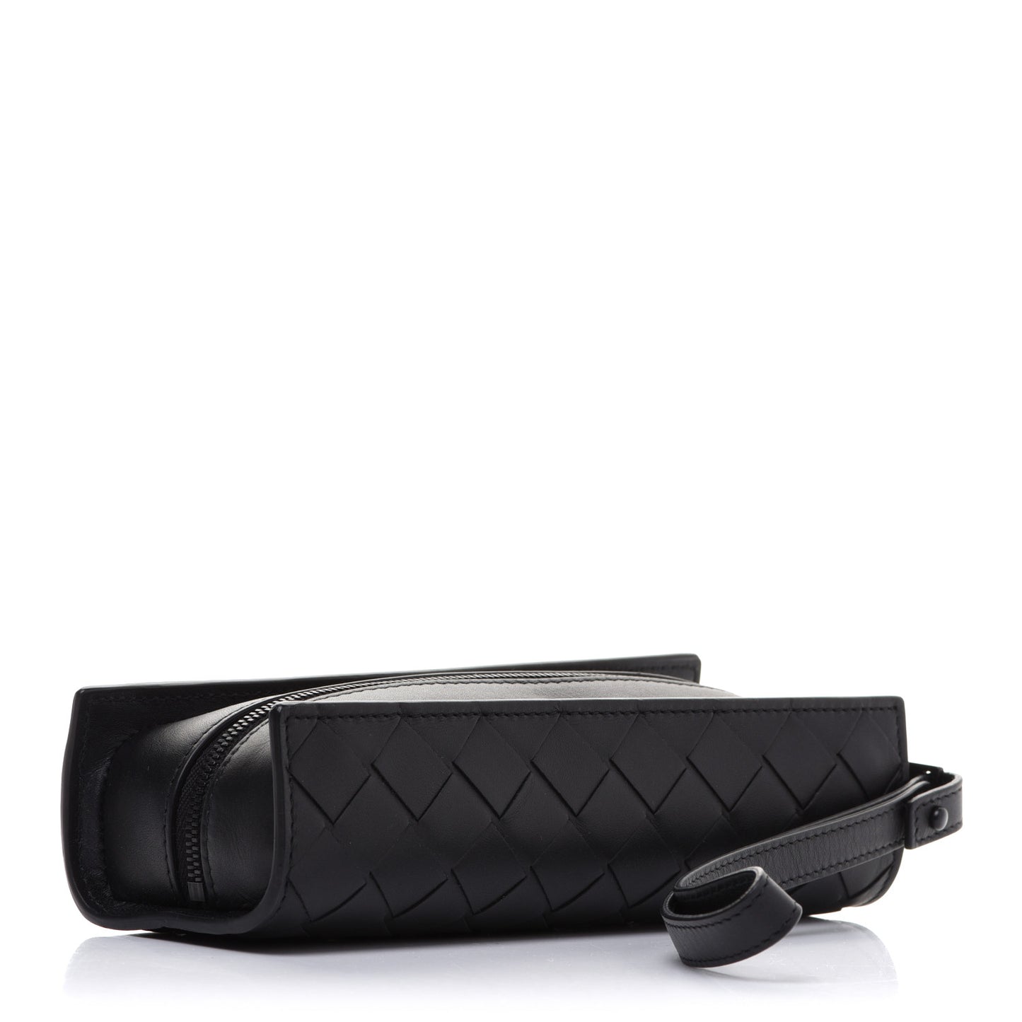 Nappa Maxi Intreccio Wristlet Pouch Black