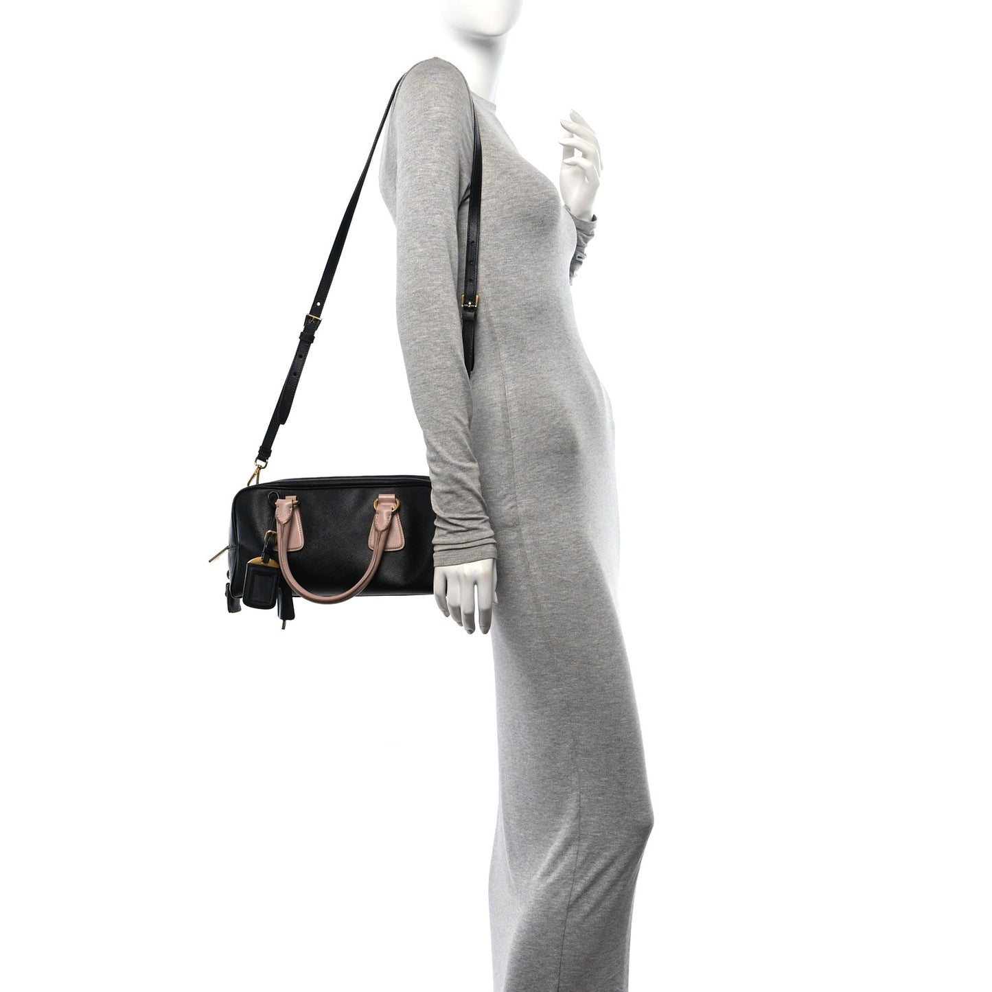 Saffiano Lux Bauletto Black Cammeo
