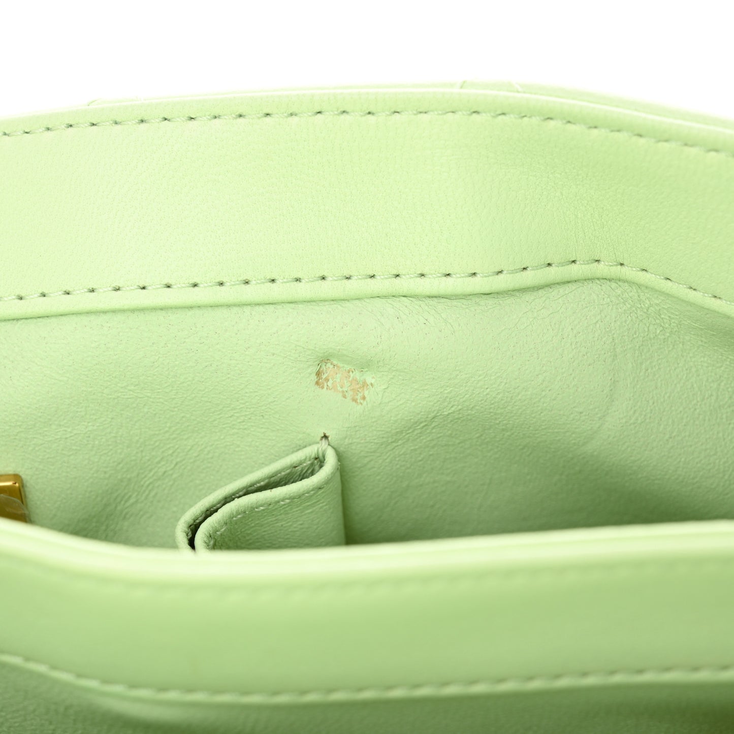 Lambskin Quilted Small Trendy CC Flap Dual Handle Bag Light Green