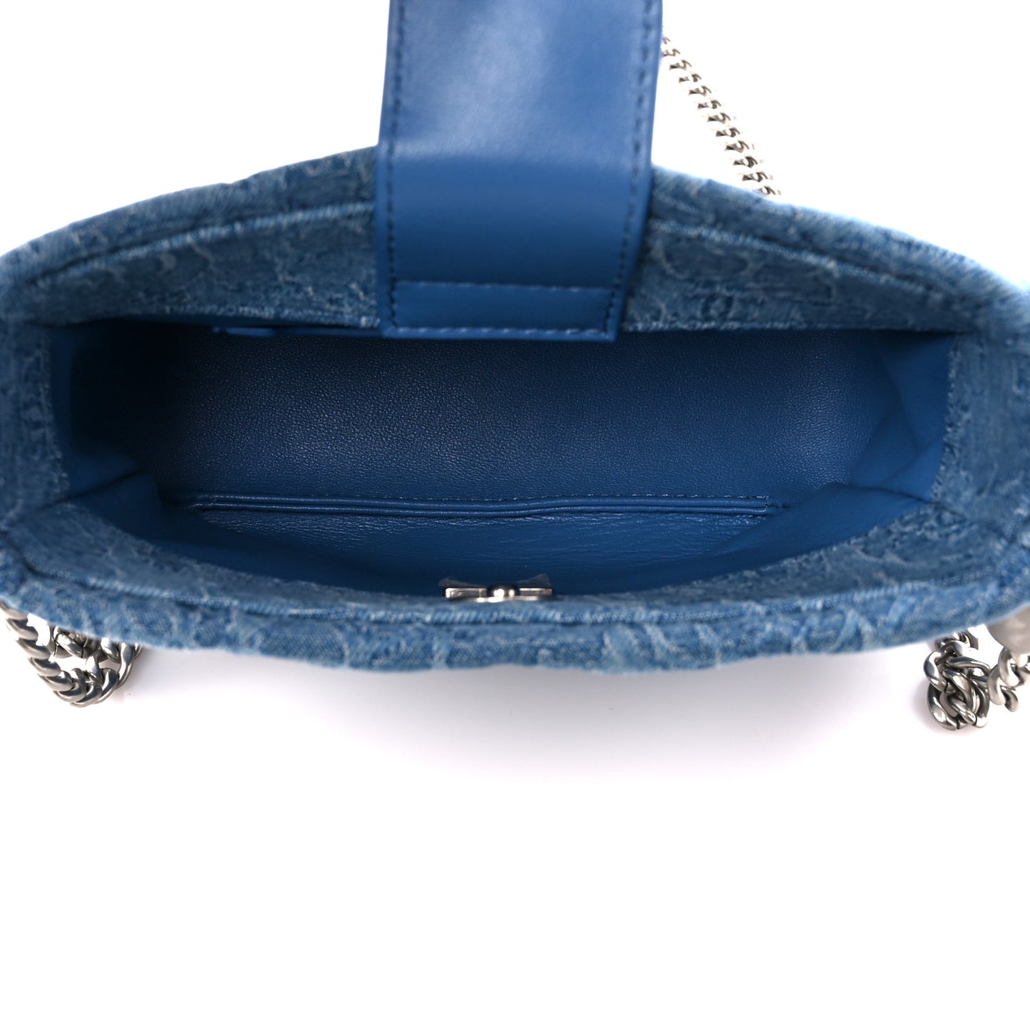 Denim Quilted Camellia Sweetheart Small Hobo Blue