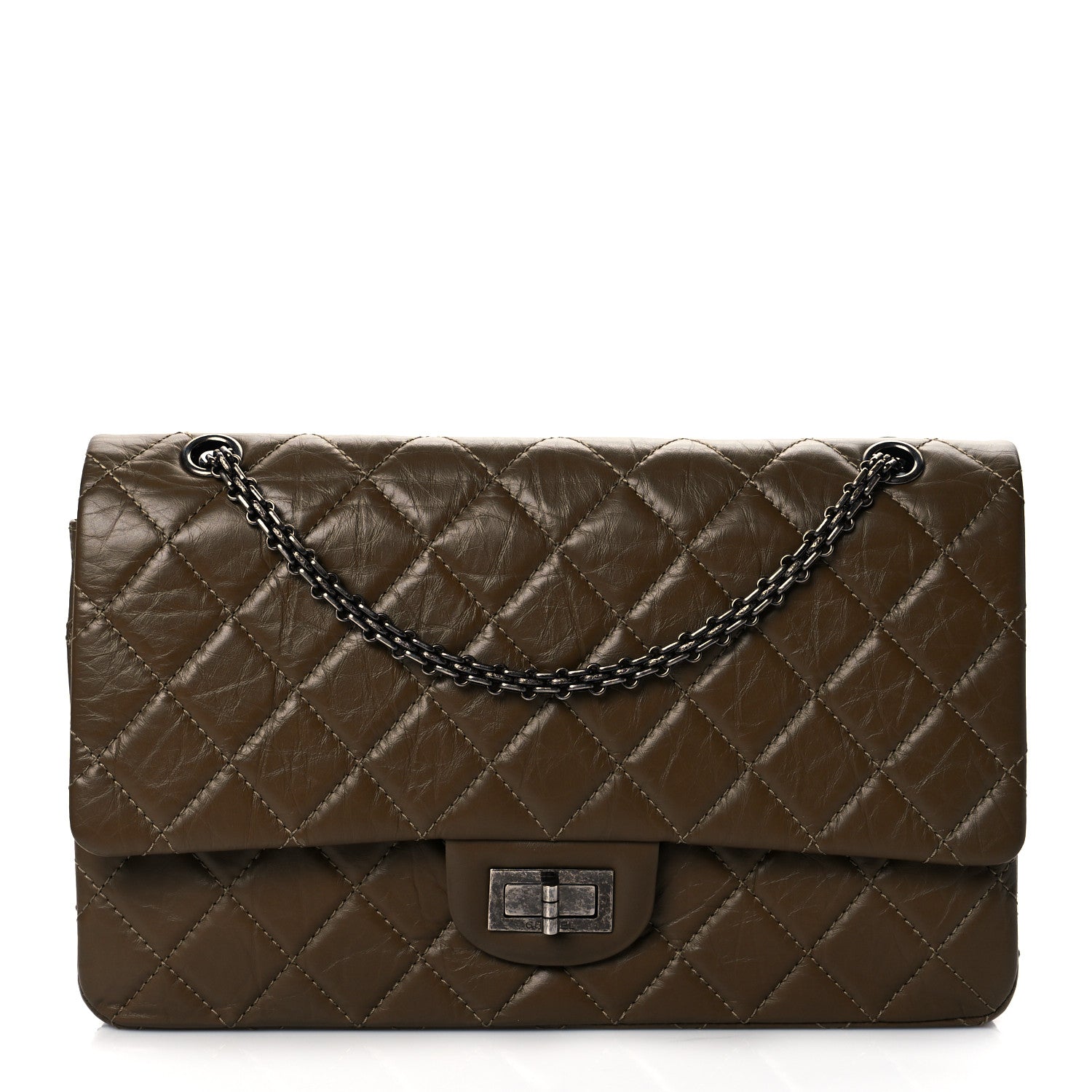 Chanel Aged Calfskin Quilted 2.55 Reissue 227 Flap Dark Brown 1 of 10