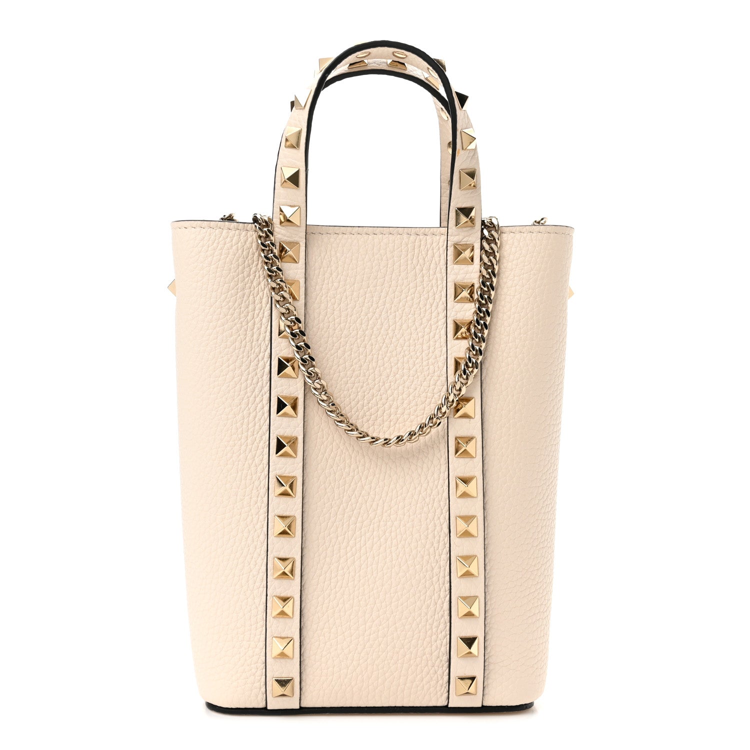 Valentino Garavani Pebbled Calfskin Rockstud North South Crossbody