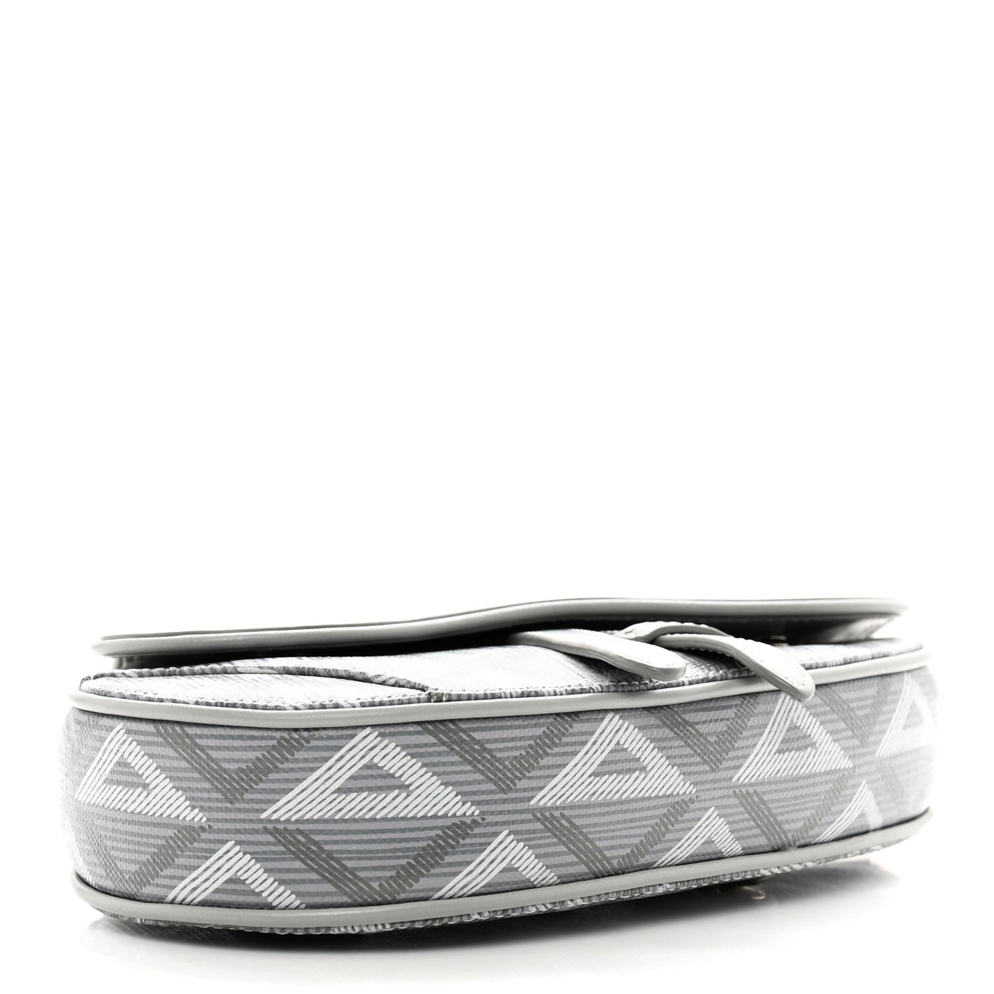Coated Canvas CD Diamond Mens Mini Saddle Bag Grey