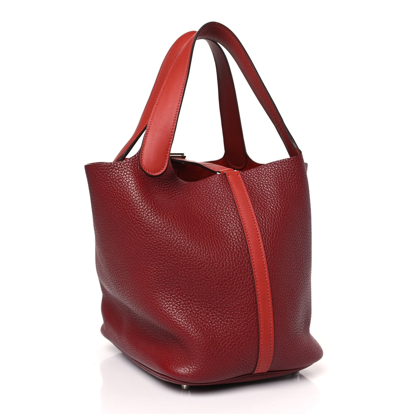 Taurillon Clemence Swift Picotin Lock 22 MM Rouge H Brique