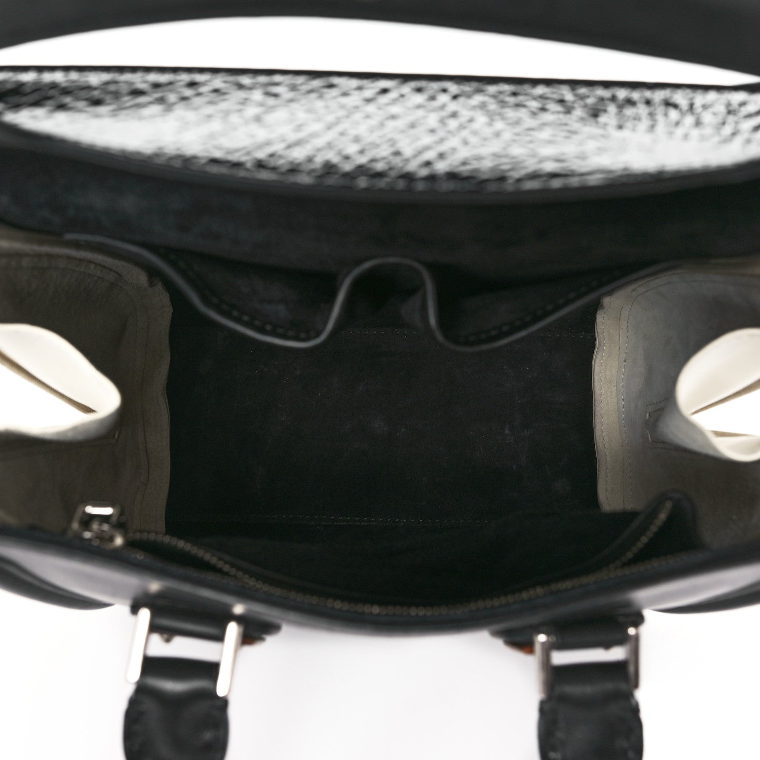 Alexander McQueen Soft Calfskin Calf Hair Wood Plate Small Heroine Black 5 of 10