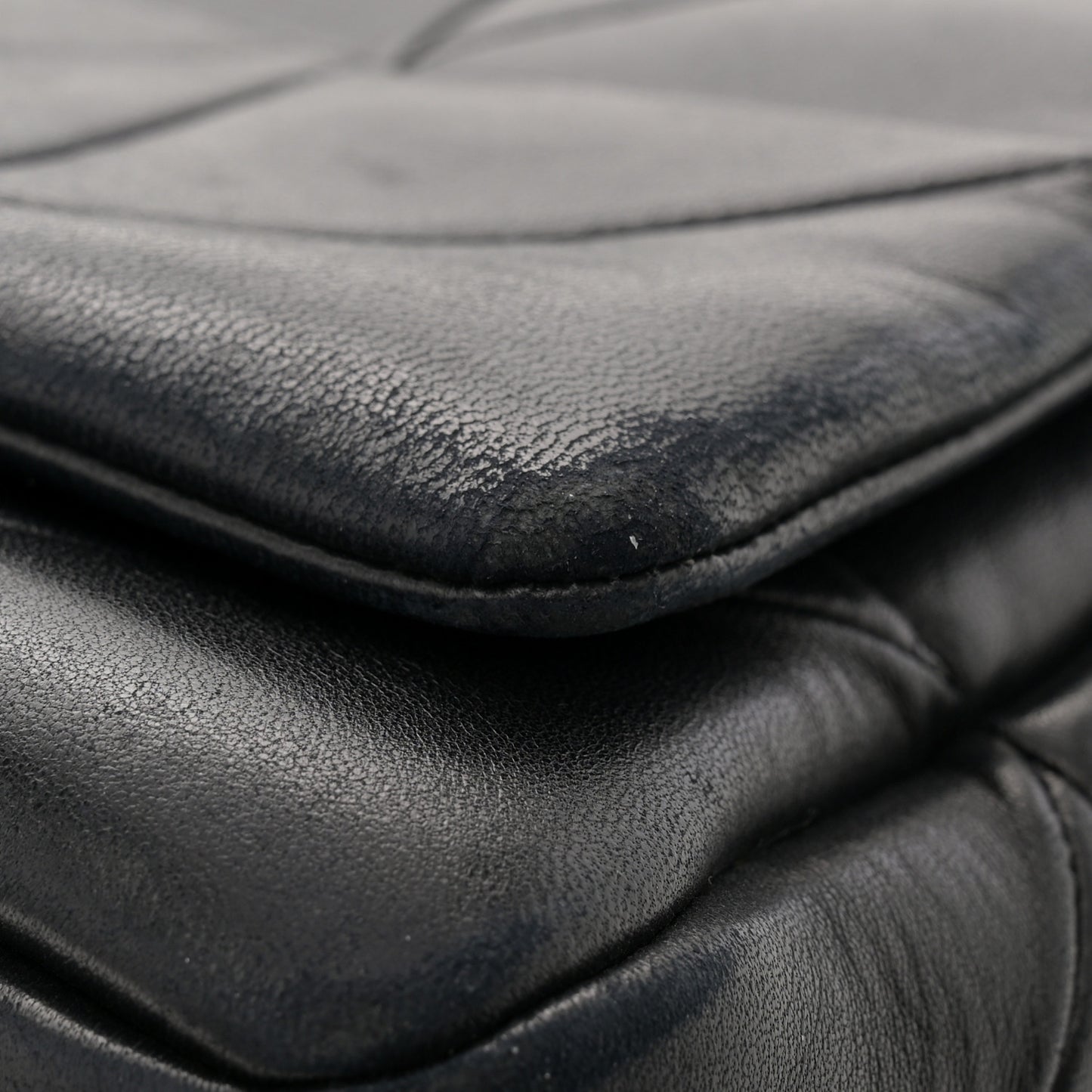 Lambskin Patchwork Monogram Large Jamie Black