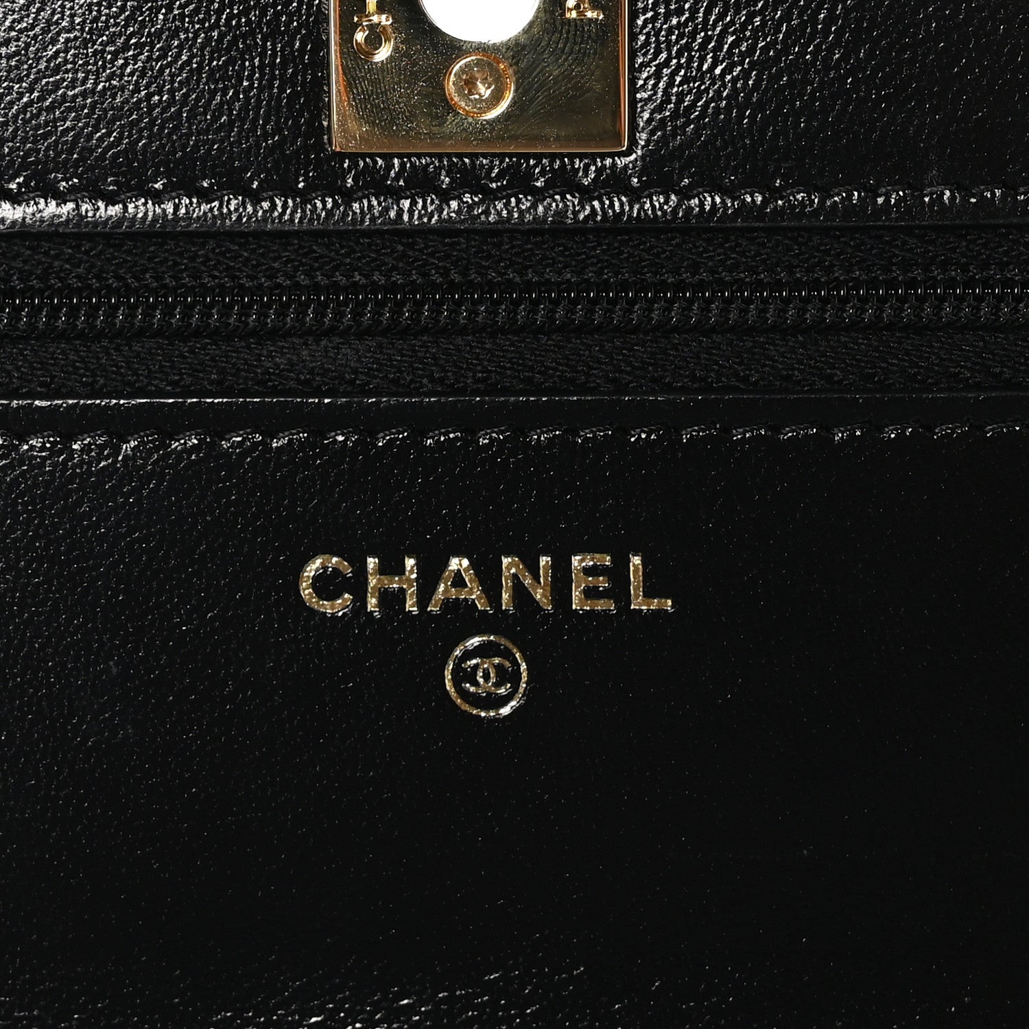 Chanel Shiny Lambskin Quilted Golden Links Wallet On Chain WOC Black 6 of 11
