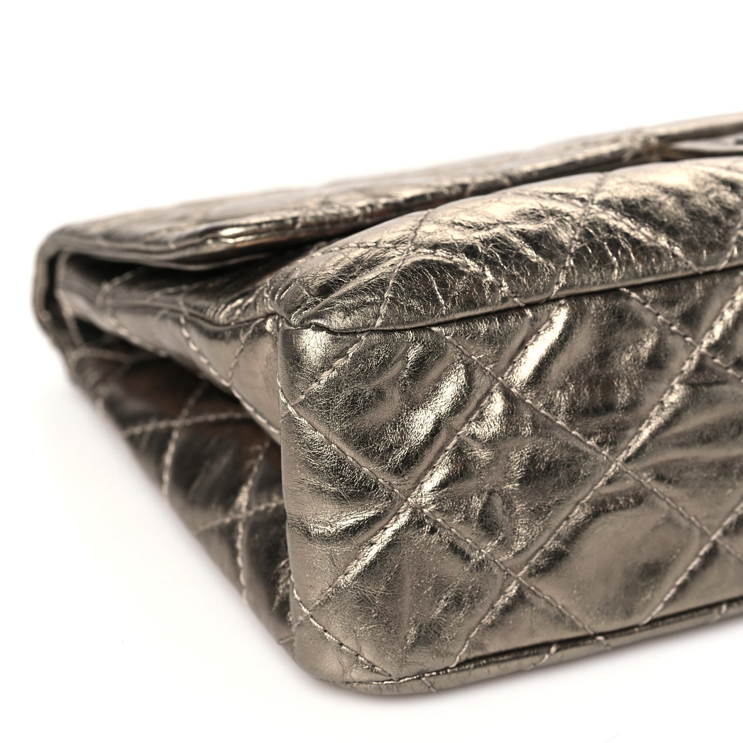 Metallic Aged Calfskin Quilted 2.55 Reissue 227 Flap Gold