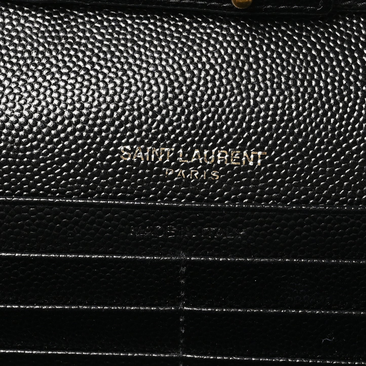 Grain De Poudre Matelasse Chevron Monogram Chain Wallet Black