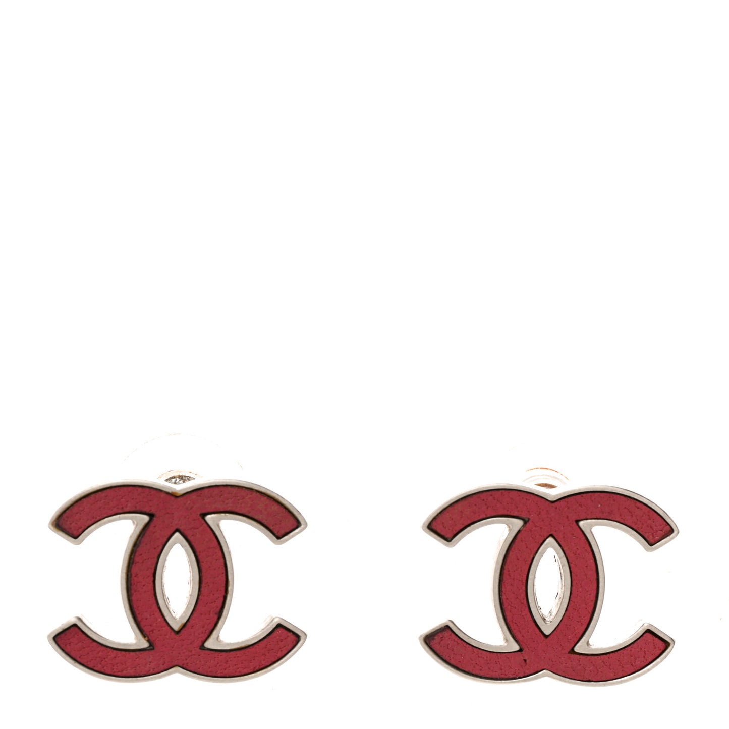 Lambskin CC Earrings Pink