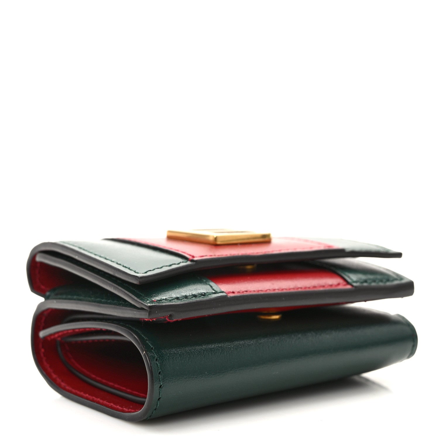 Gucci X Balenciaga Calfskin Web Card Case Wallet Beige Ebony 4 of 7