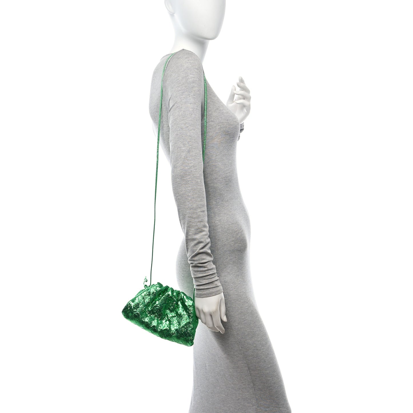 Metallic Nappa Intrecciato The Mini Pouch Parakeet