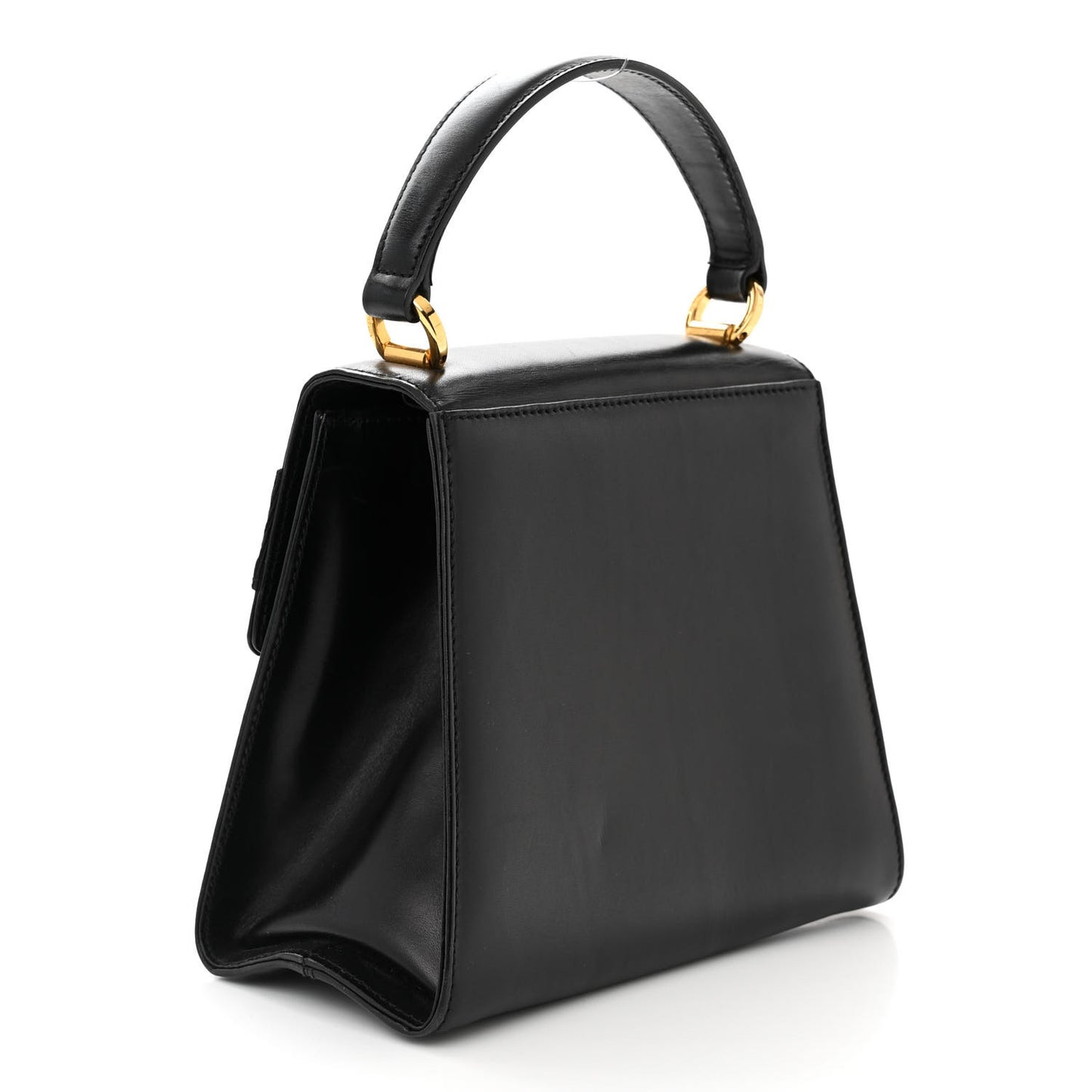 Calfskin Vera Bow Mini Top Handle Crossbody Bag Black