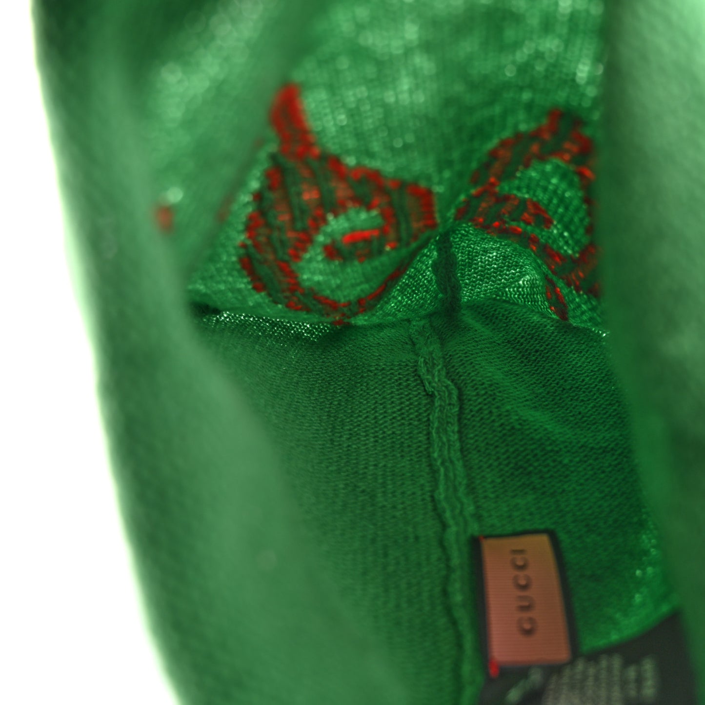 Wool GucciGhost Beanie Hat M Green Red