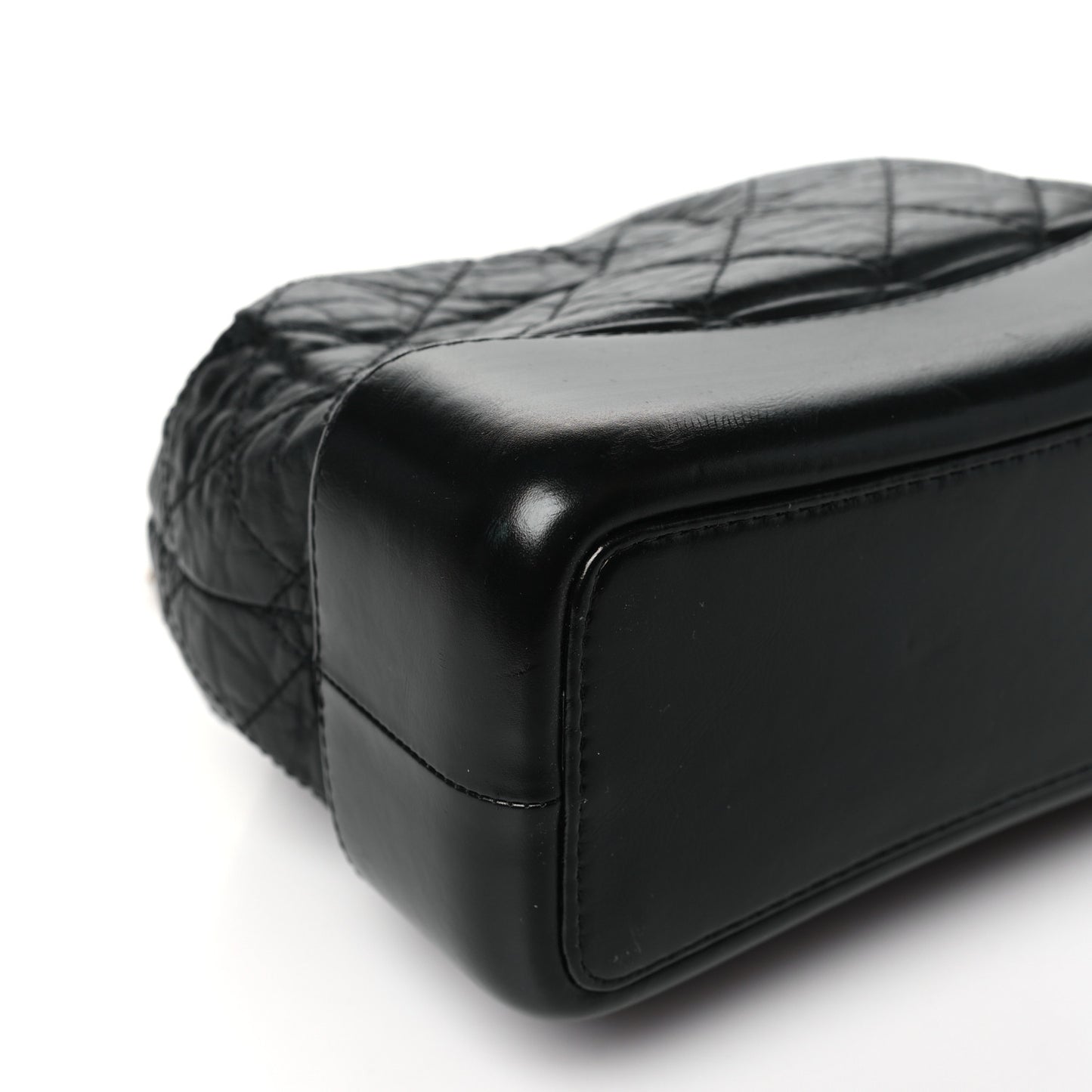 Aged Calfskin Quilted Small Gabrielle Backpack Black