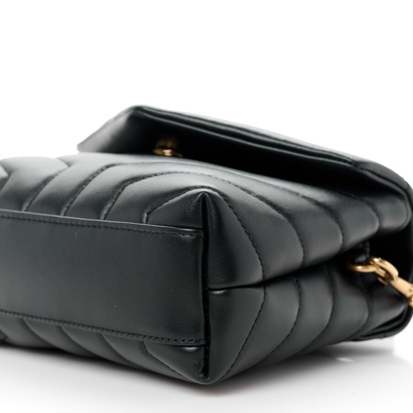 Calfskin Y Quilted Monogram Toy Loulou Crossbody Bag Black