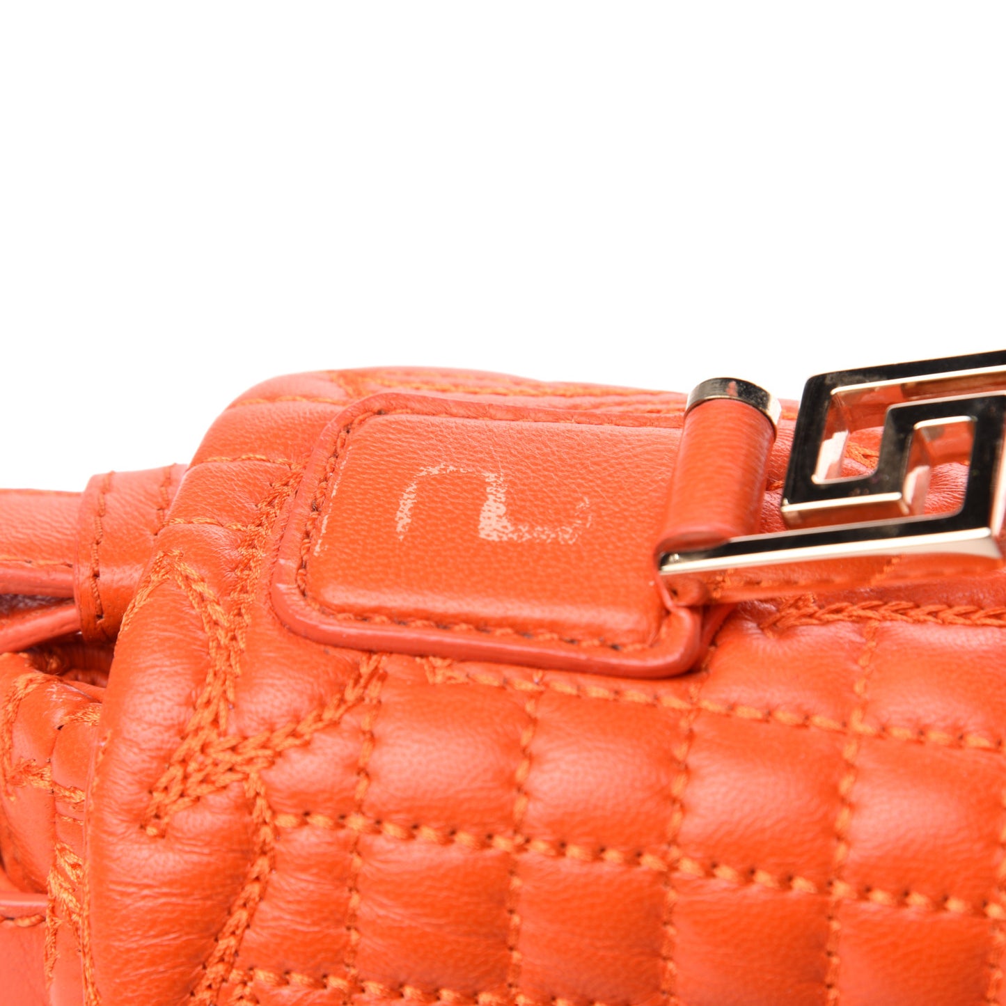 Barocco Quilted Nappa Altea Vanitas Satchel Orange