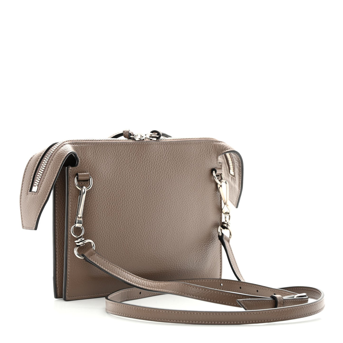 Grained Calfskin Neo Classic Aged Silver Multipouch Mink Grey