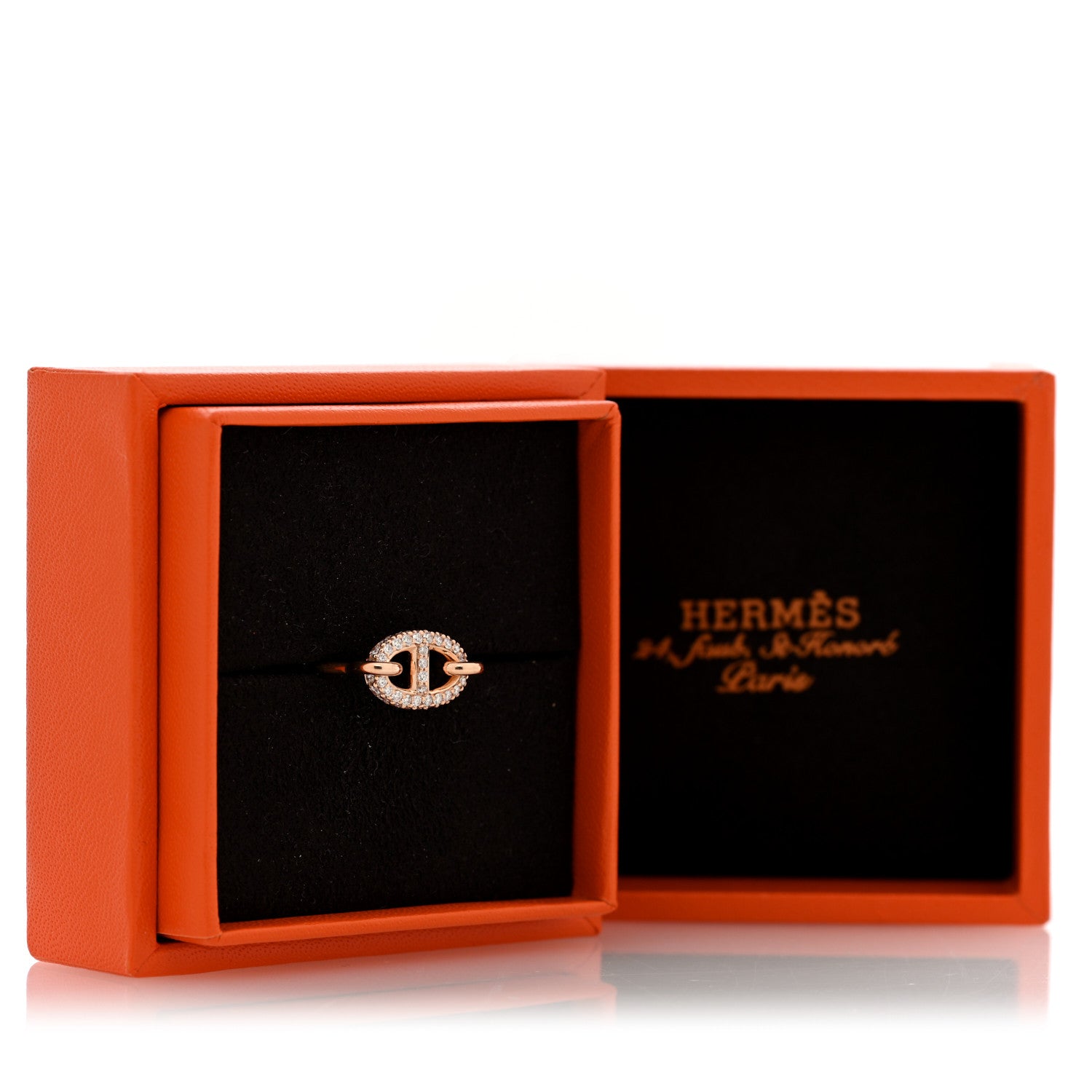 Hermes 18K Rose Gold Diamond Farandole Ring 53 6.25 5 of 5