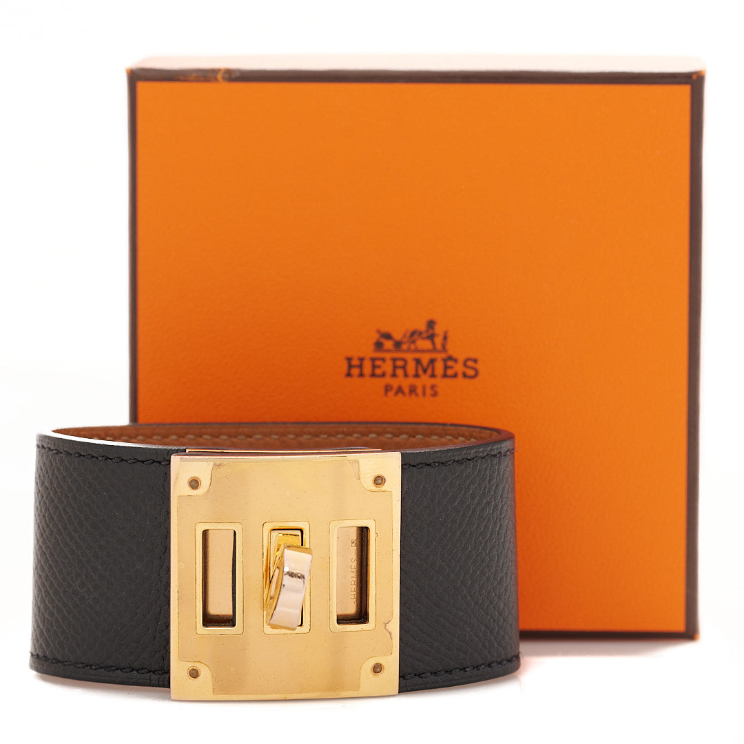 Epsom Kelly Dog Bracelet Black