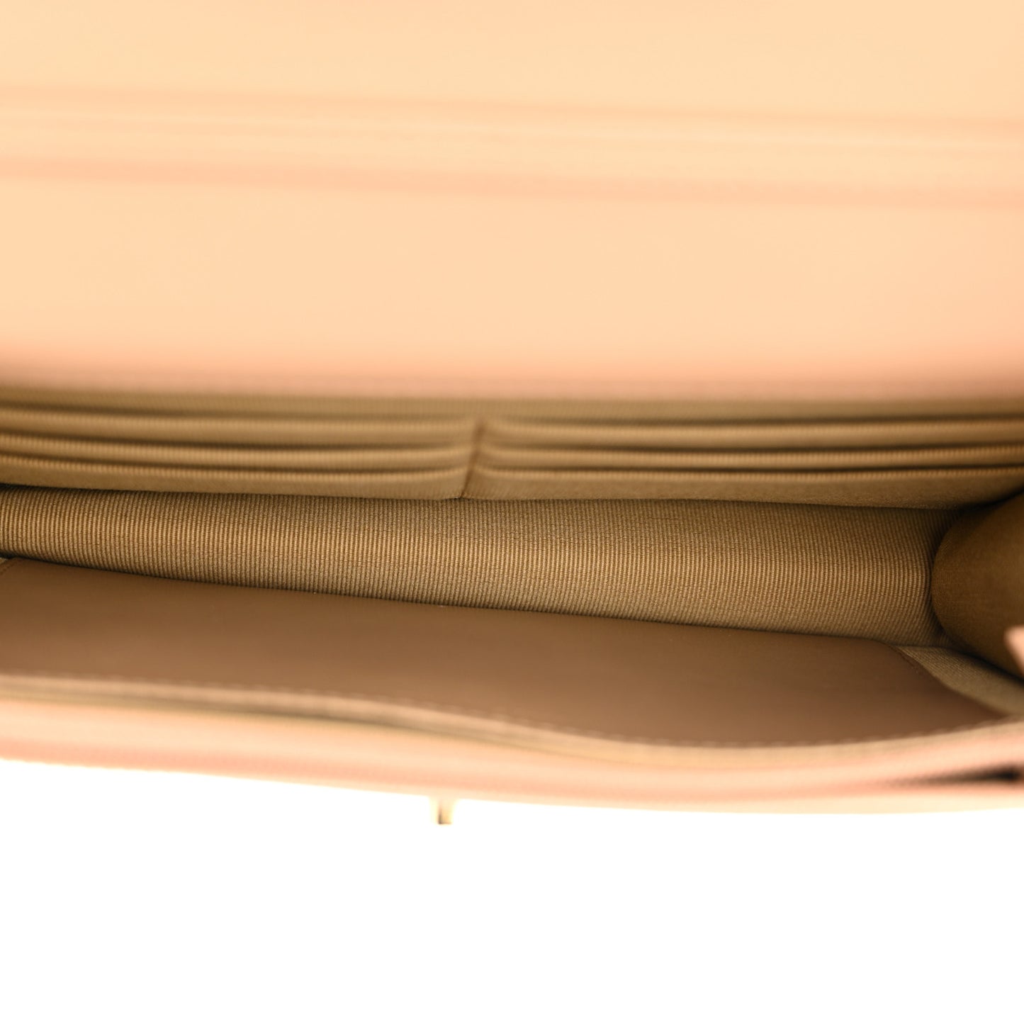 Lambskin Quilted CC Pearl Crush Wallet on Chain WOC Beige