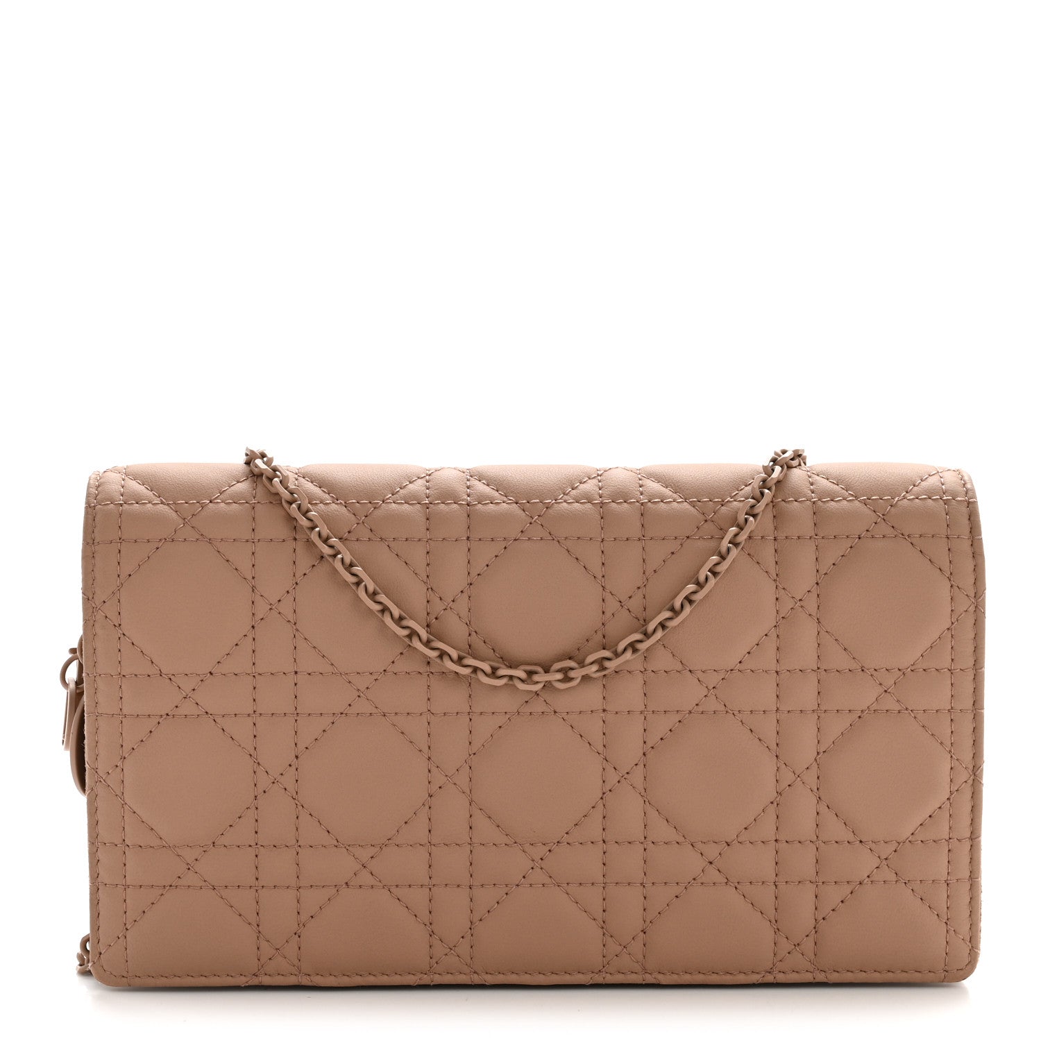 Christian Dior Ultra Matte Calfskin Cannage Lady Dior Clutch Fard