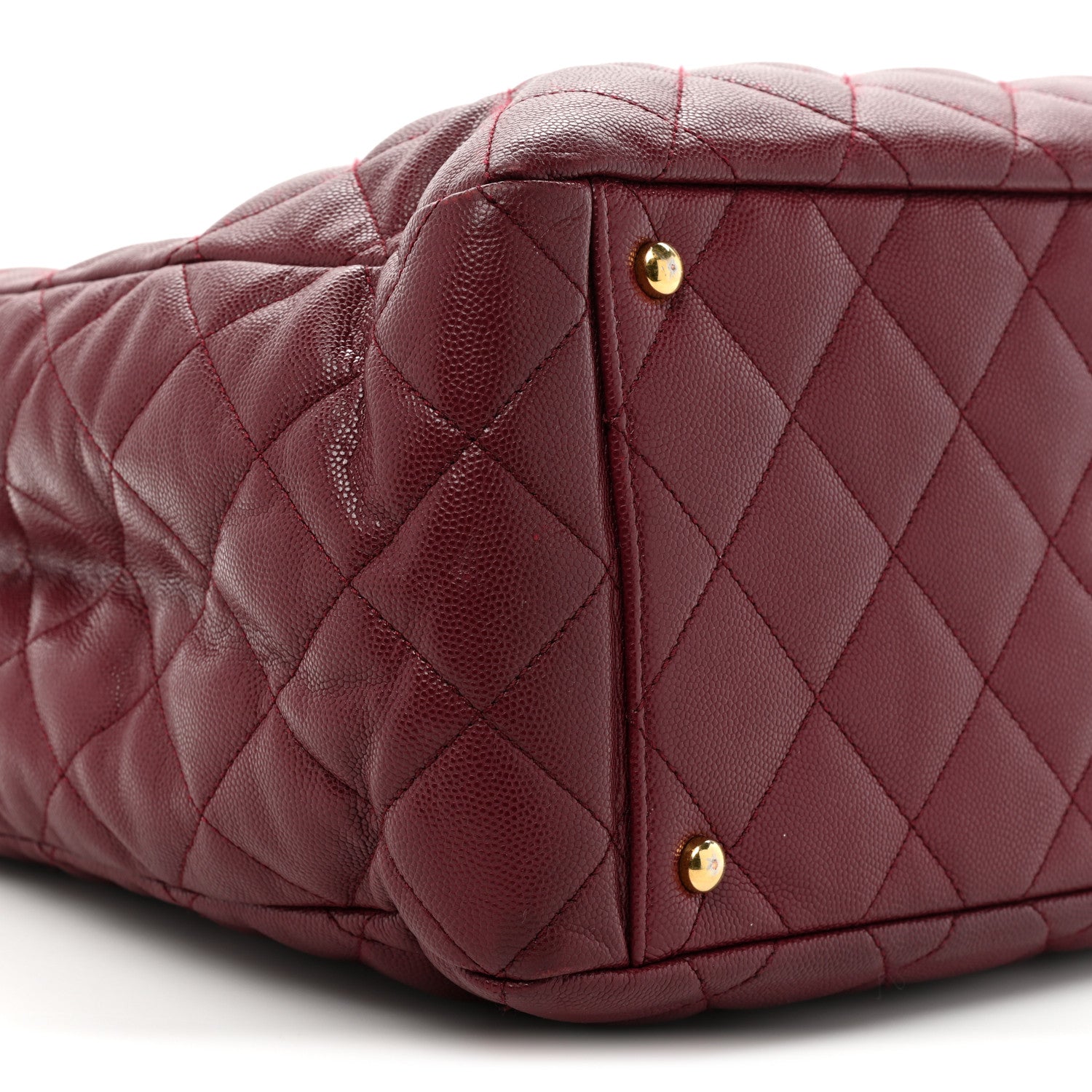 Chanel Caviar Quilted Shopping Tote Dark Burgundy 11 of 18