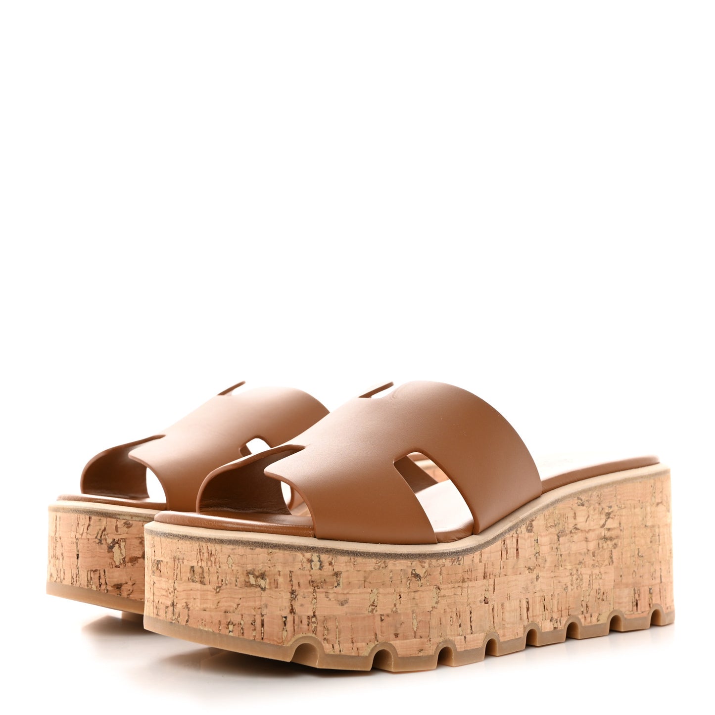 Calfskin Cork Eze 30 Sandals 38 Marron Glaise
